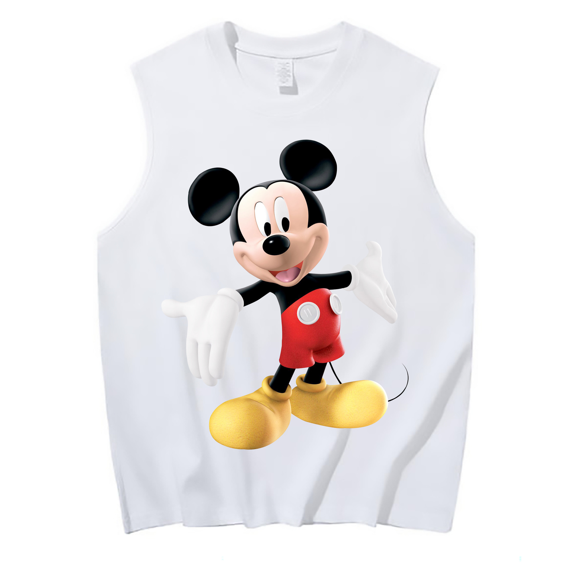 （画像用） ミッキーマウス Mickey Mouse コットン100％タンクトップ（フロントプリント）