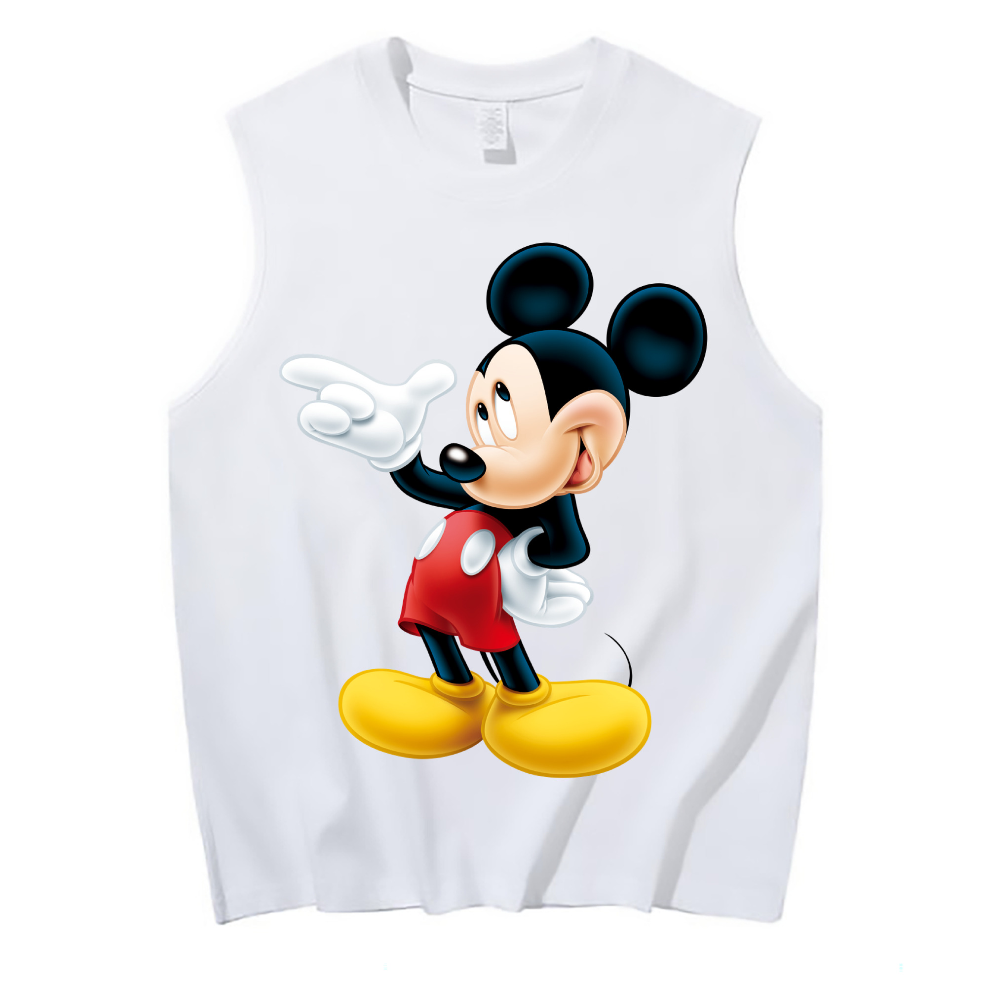 ミッキーマウス Mickey Mouse コットン100％タンクトップ（フロントプリント）