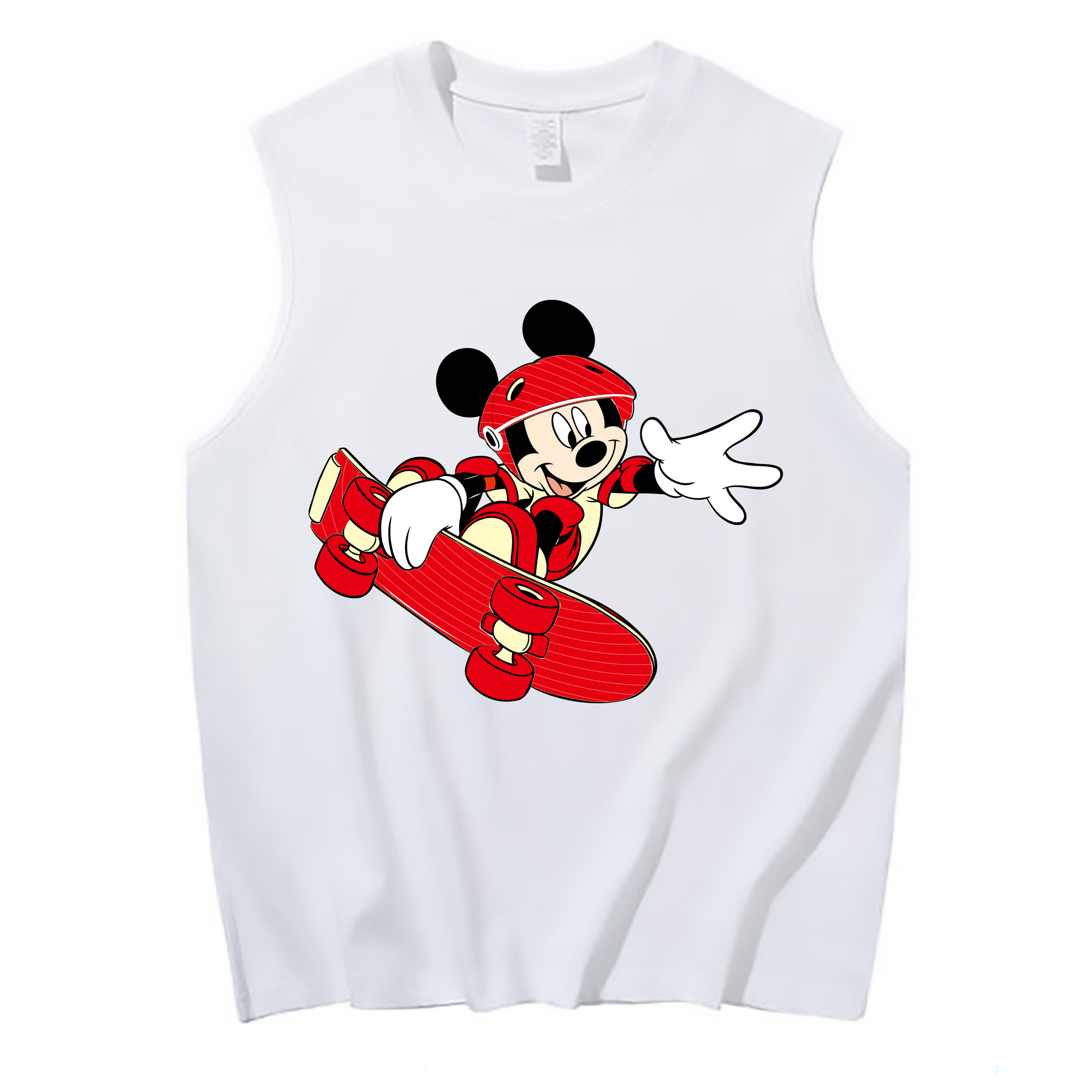 ミッキーマウス Mickey Mouse コットン100％タンクトップ（フロントプリント）