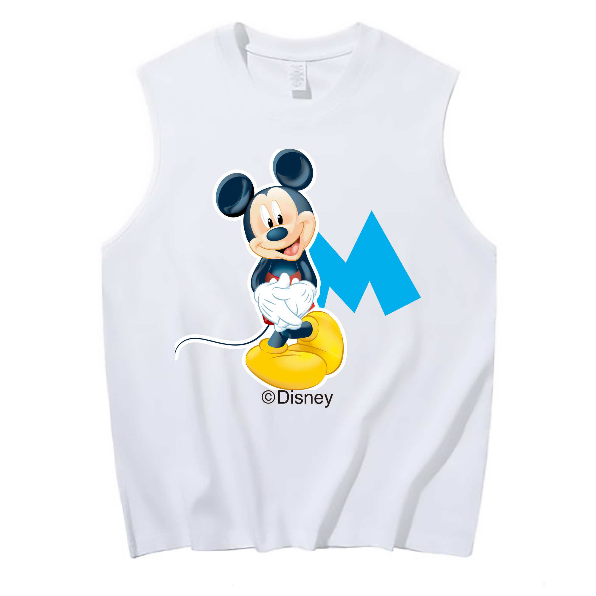 ミッキーマウス Mickey Mouse コットン100％タンクトップ（フロントプリント）