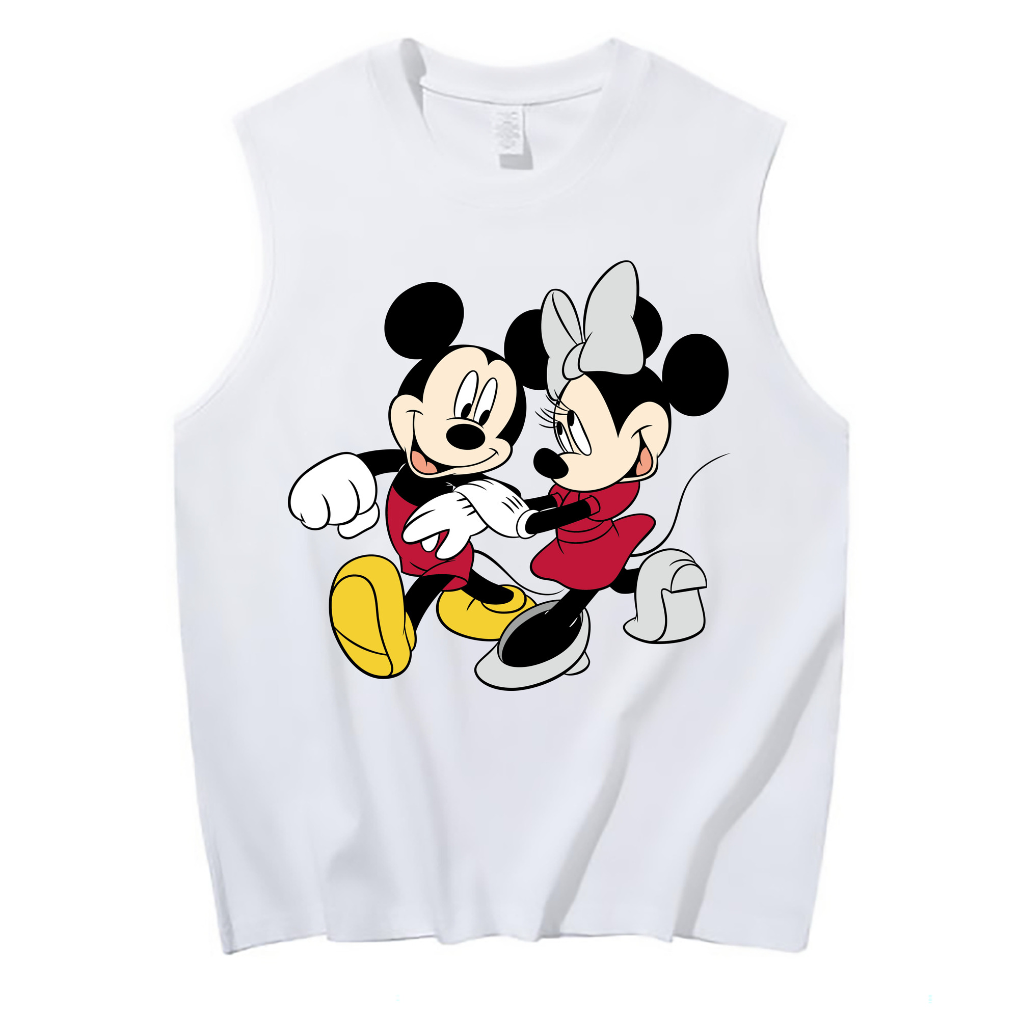 ミッキーマウス Mickey Mouse コットン100％タンクトップ（フロントプリント）