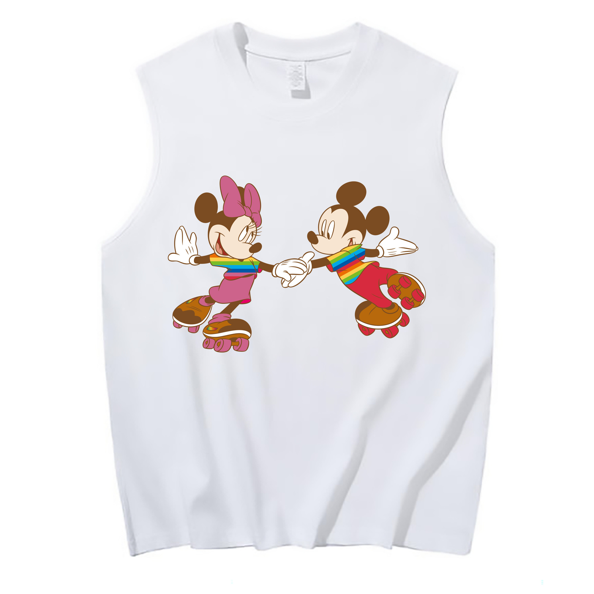 ミッキーマウス Mickey Mouse コットン100％タンクトップ（フロントプリント）