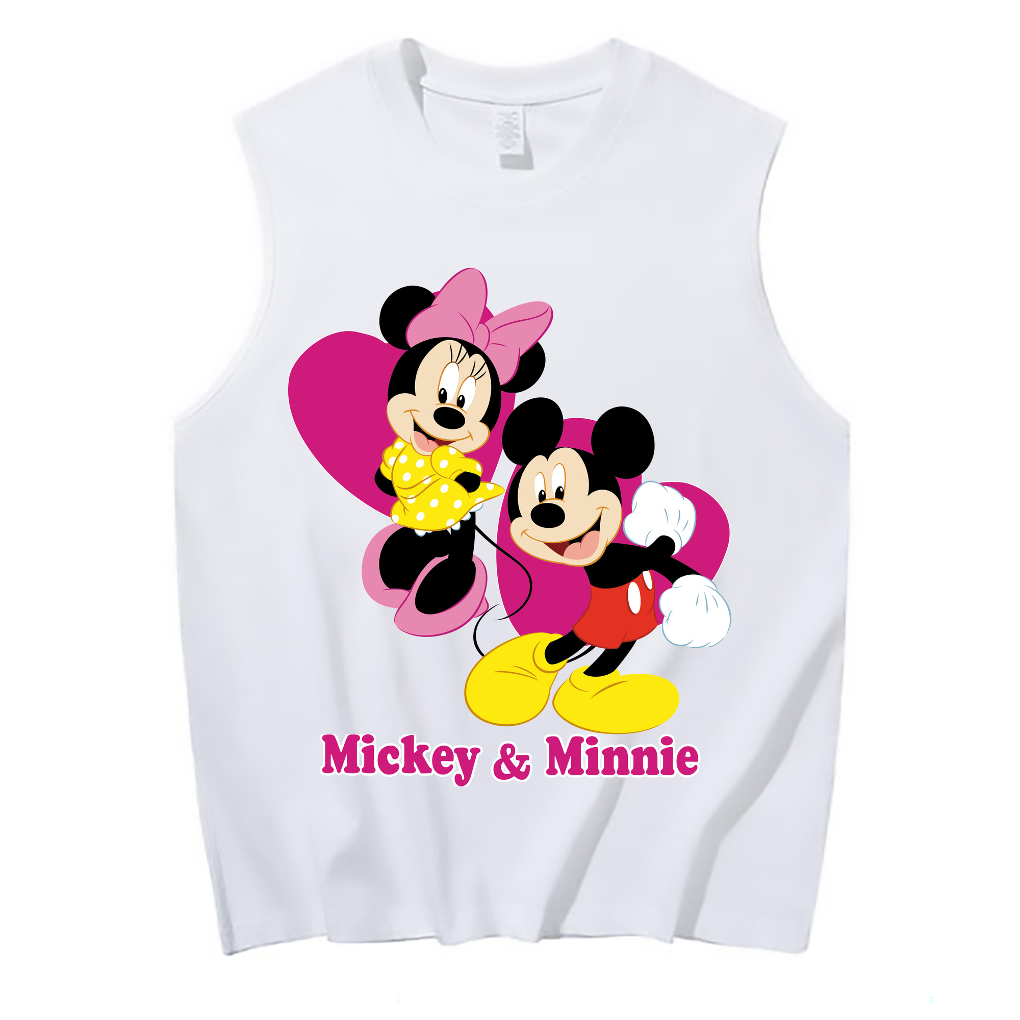 ミッキーマウス Mickey Mouse コットン100％タンクトップ（フロントプリント）