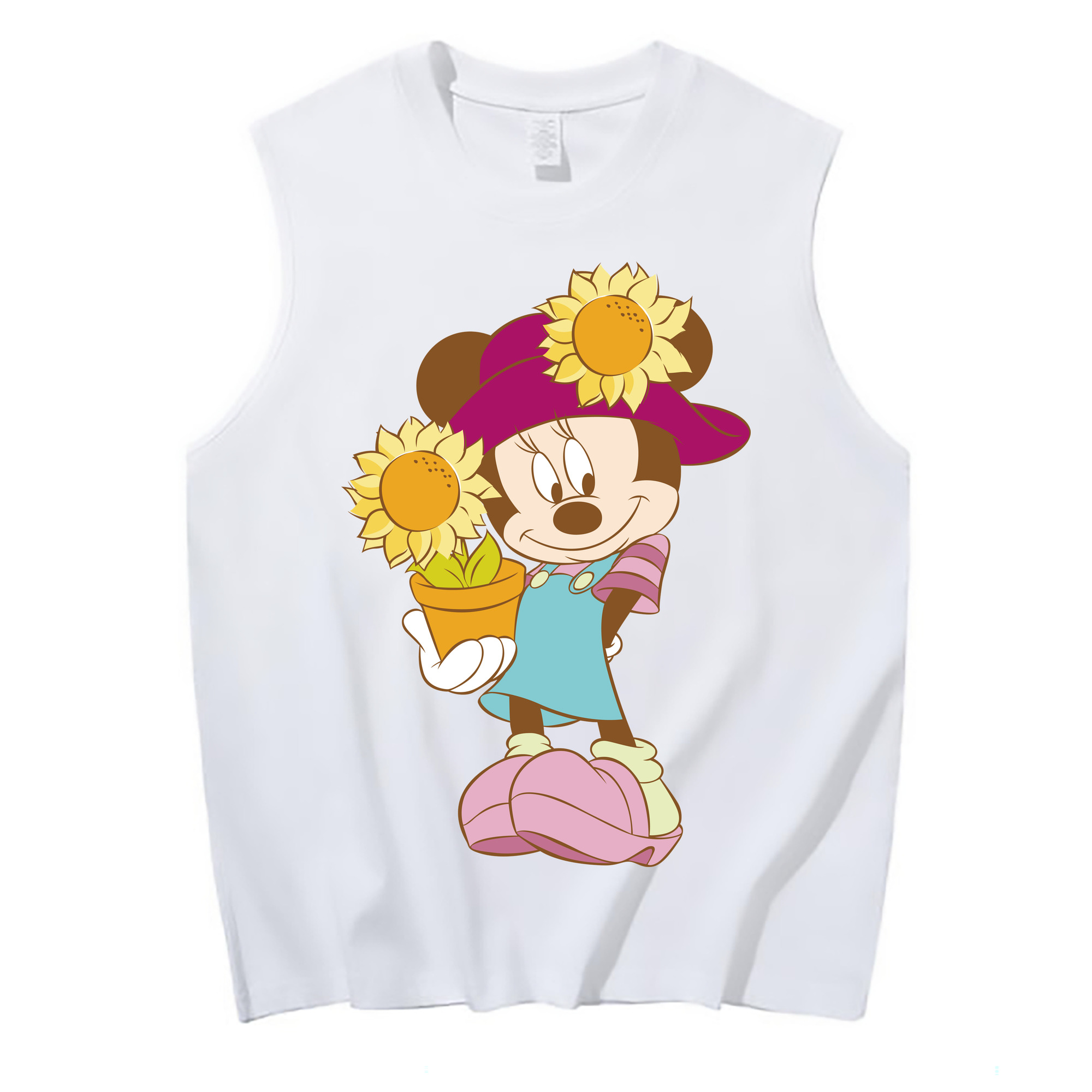 （画像用） ミッキーマウス Mickey Mouse コットン100％タンクトップ（フロントプリント）