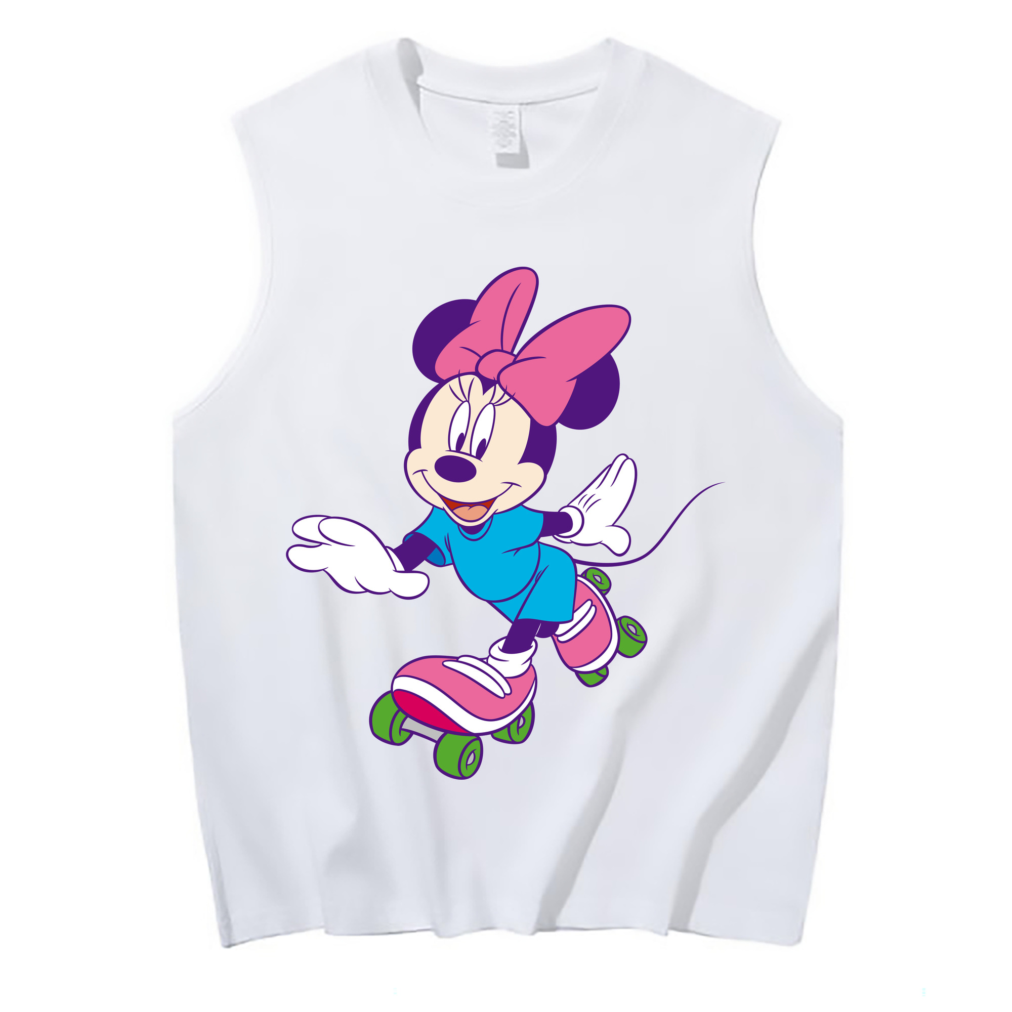 ミッキーマウス Mickey Mouse コットン100％タンクトップ（フロントプリント）