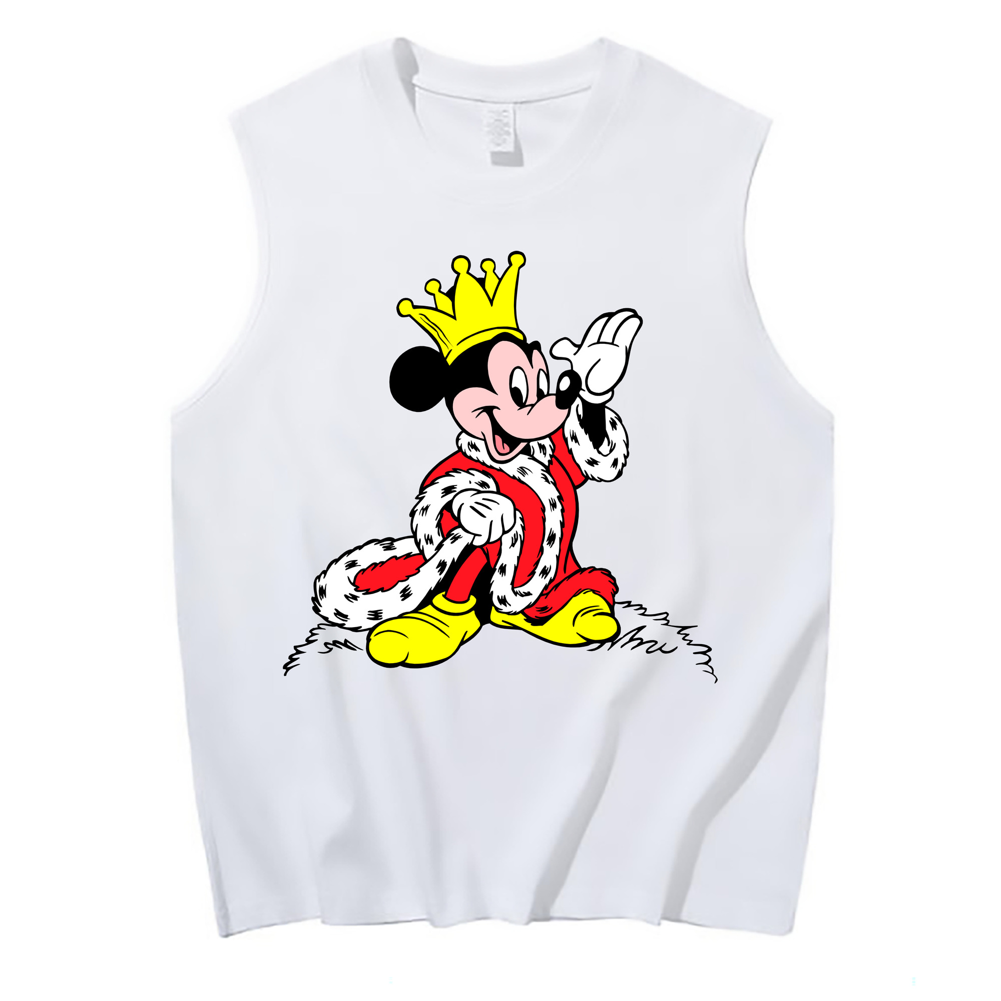 ミッキーマウス Mickey Mouse コットン100％タンクトップ（フロントプリント）