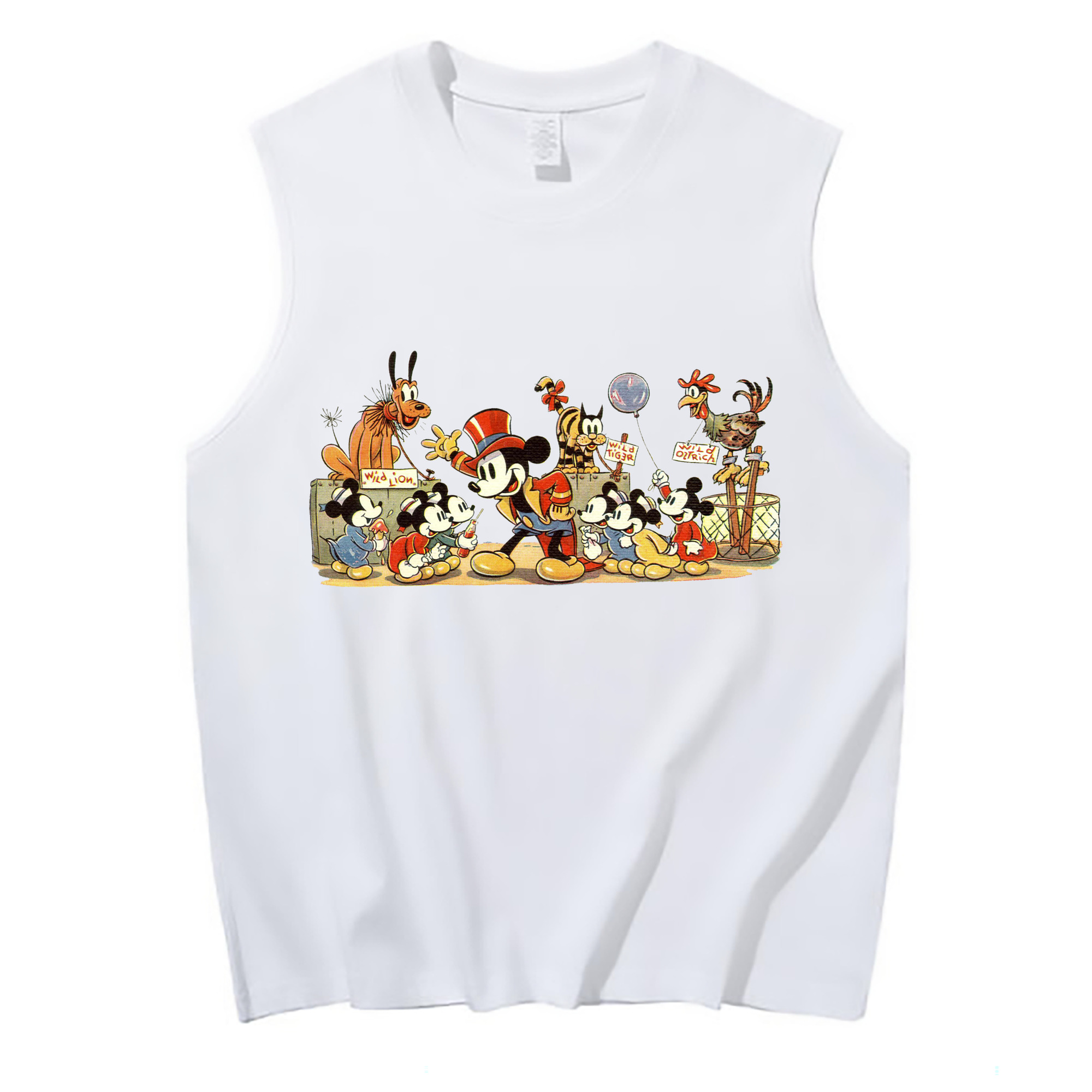 （画像用） ミッキーマウス Mickey Mouse コットン100％タンクトップ（フロントプリント）
