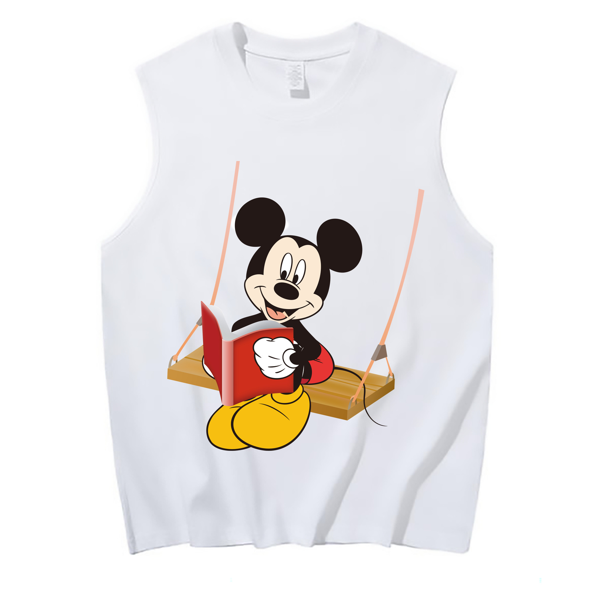 ミッキーマウス Mickey Mouse コットン100％タンクトップ（フロントプリント）