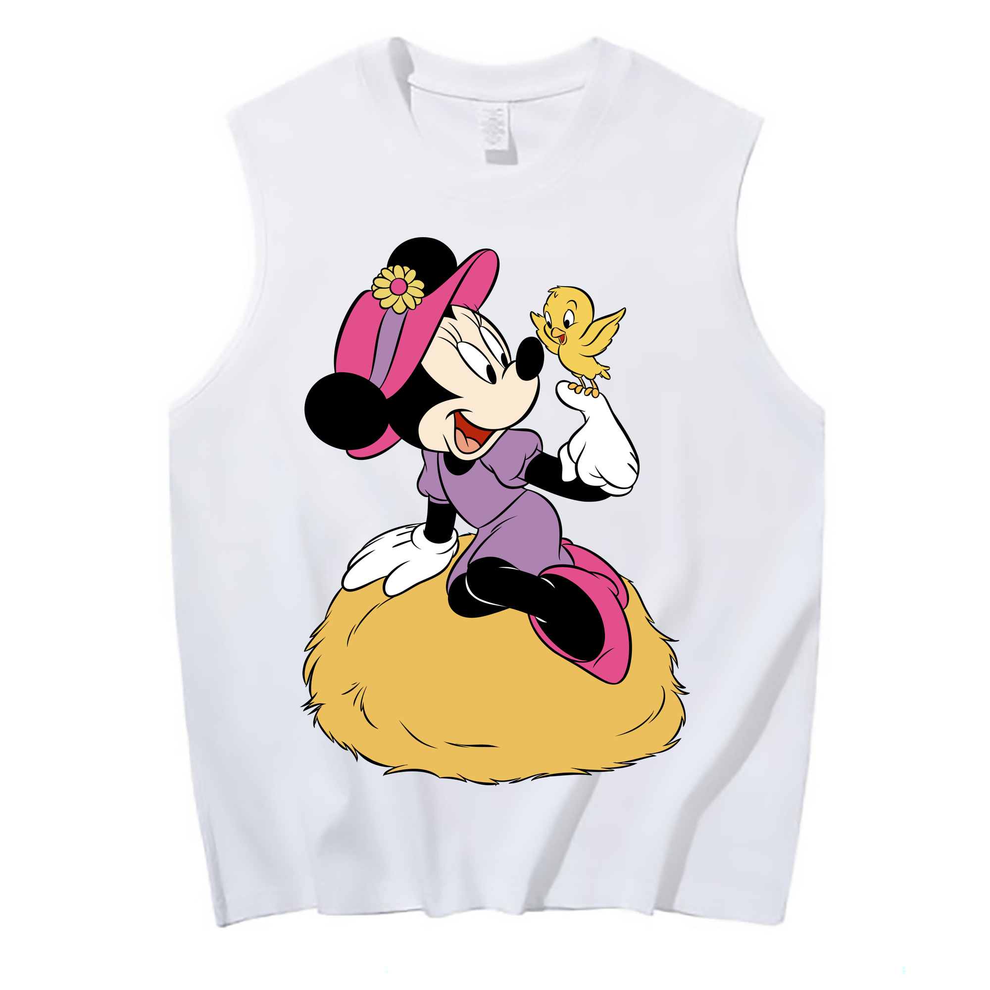 ミッキーマウス Mickey Mouse コットン100％タンクトップ（フロントプリント）