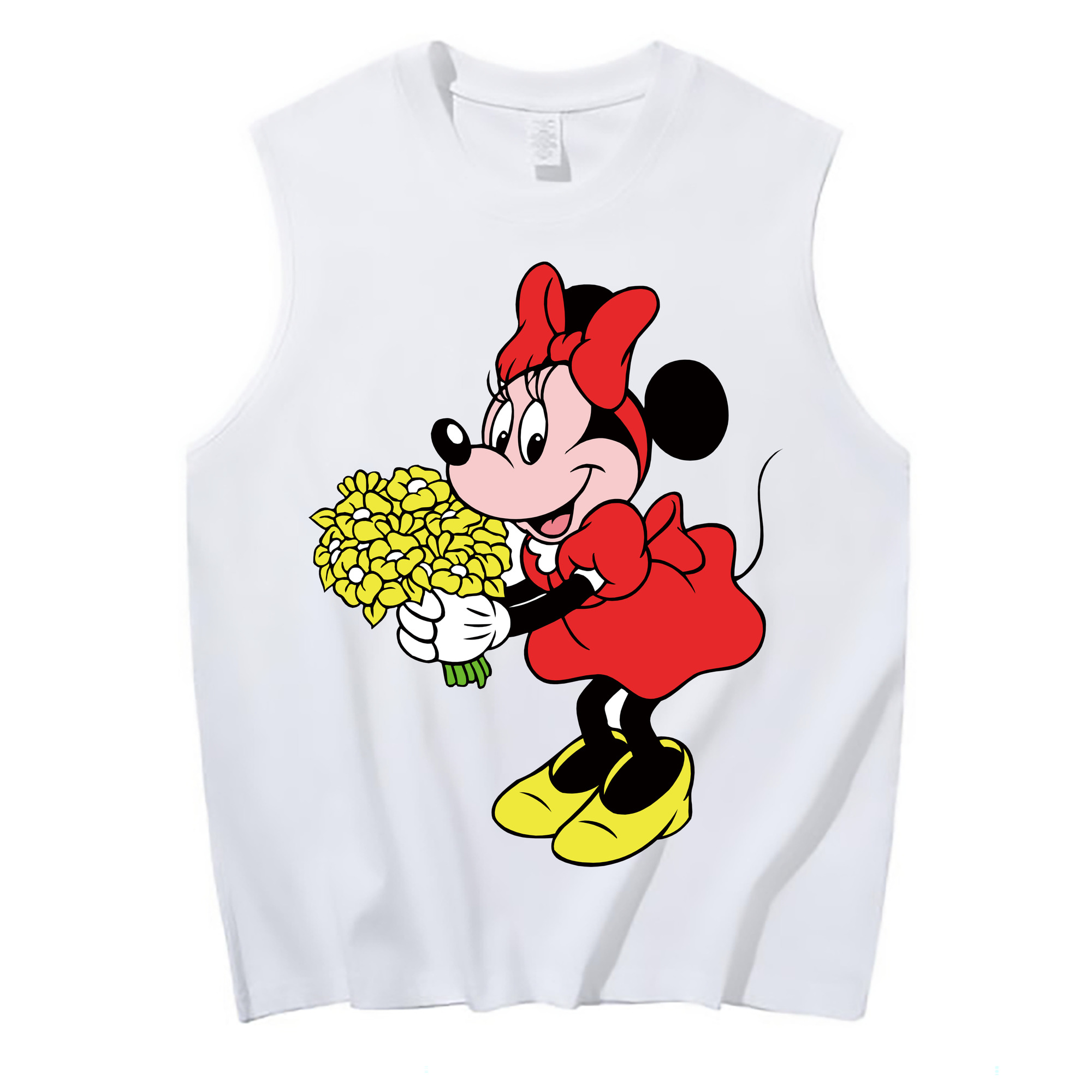 ミッキーマウス Mickey Mouse コットン100％タンクトップ（フロントプリント）