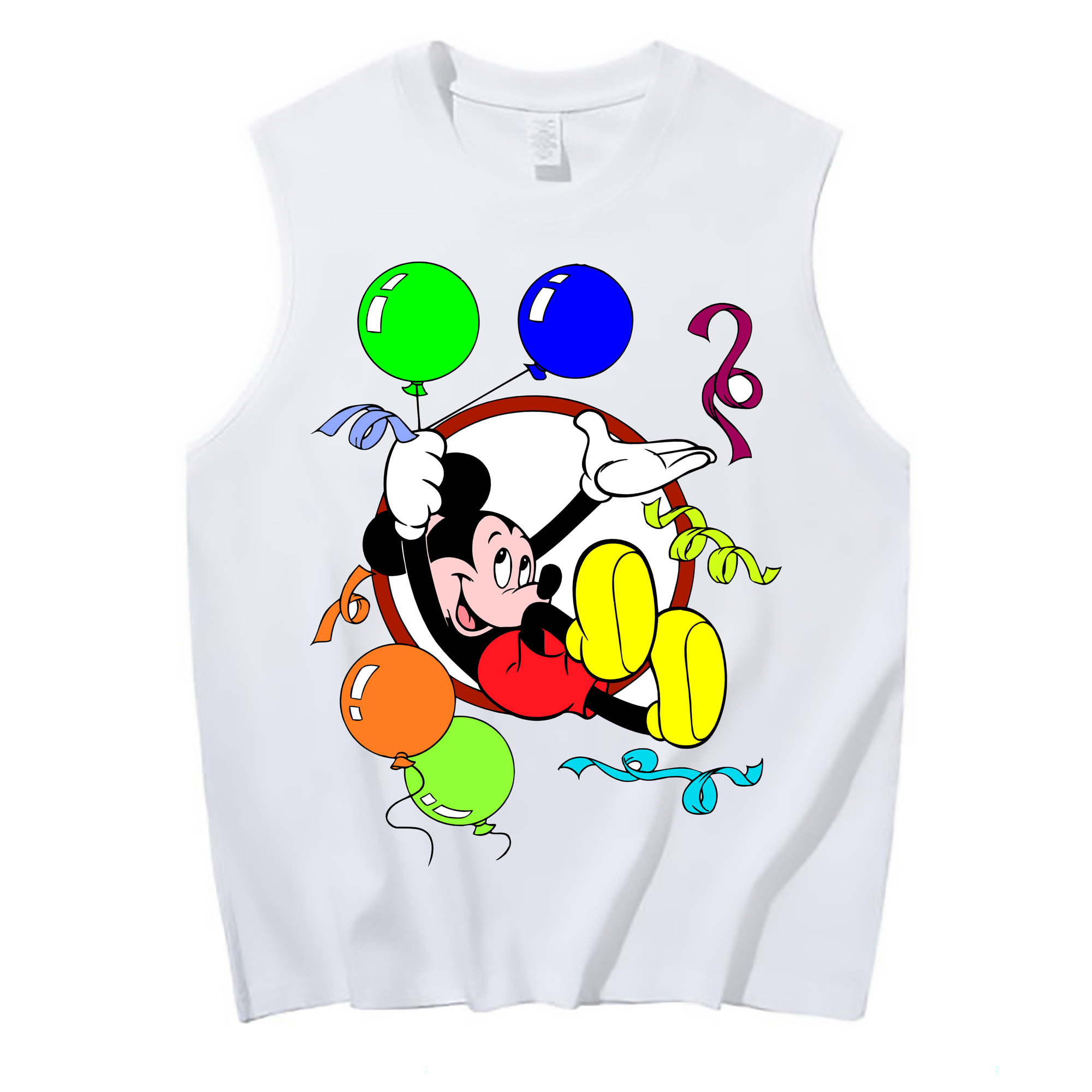 ミッキーマウス Mickey Mouse コットン100％タンクトップ（フロントプリント）