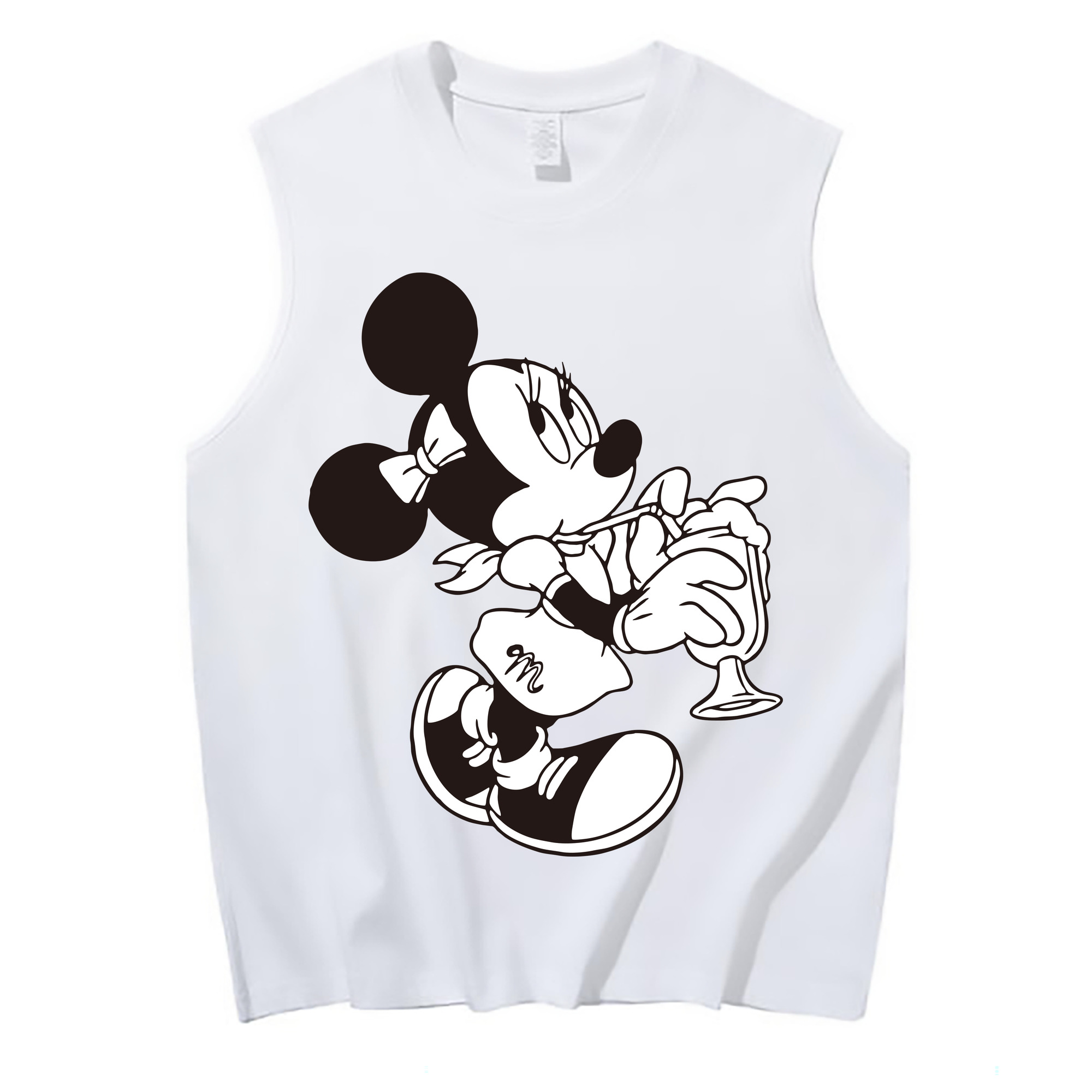 （画像用） ミッキーマウス Mickey Mouse コットン100％タンクトップ（フロントプリント）