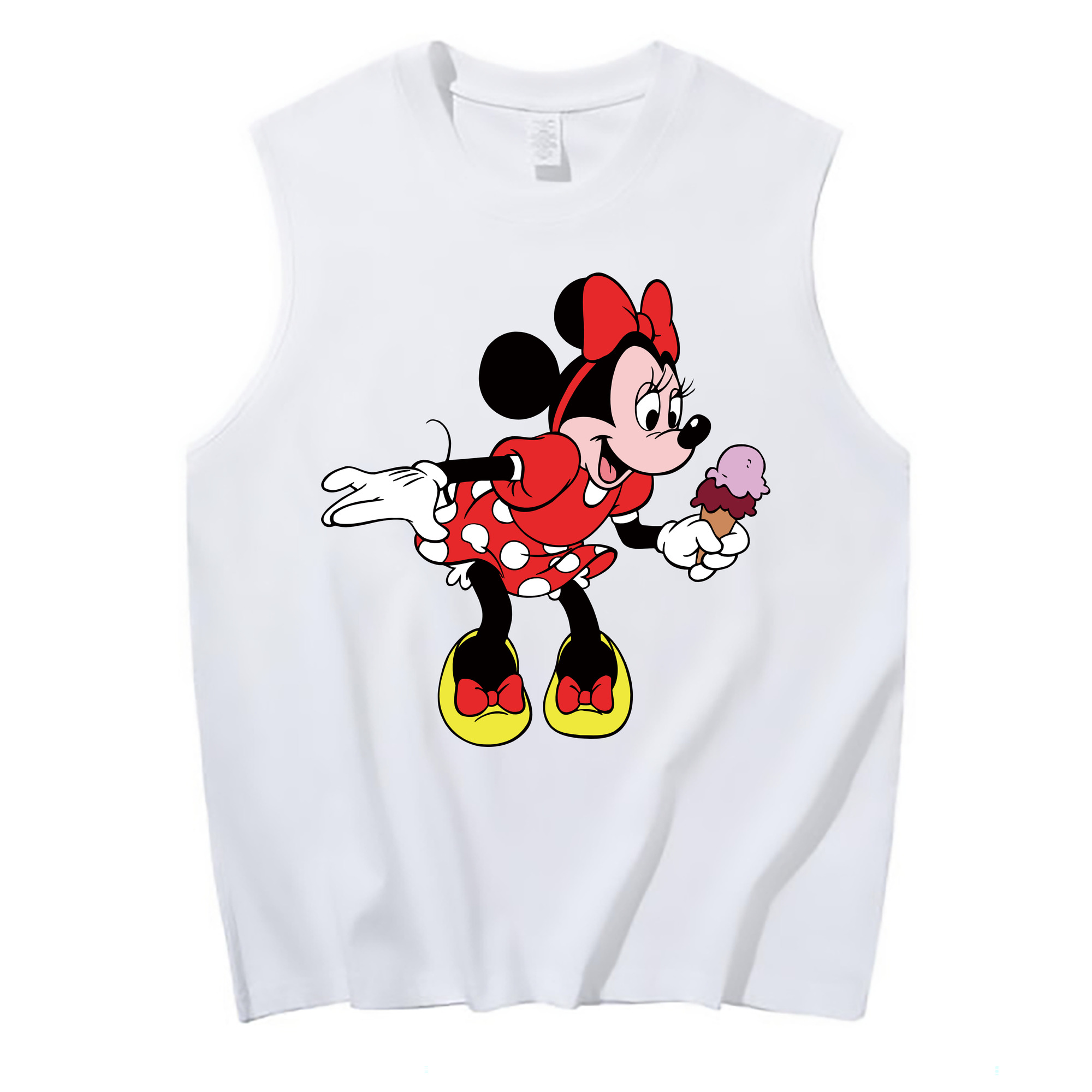 ミッキーマウス Mickey Mouse コットン100％タンクトップ（フロントプリント）