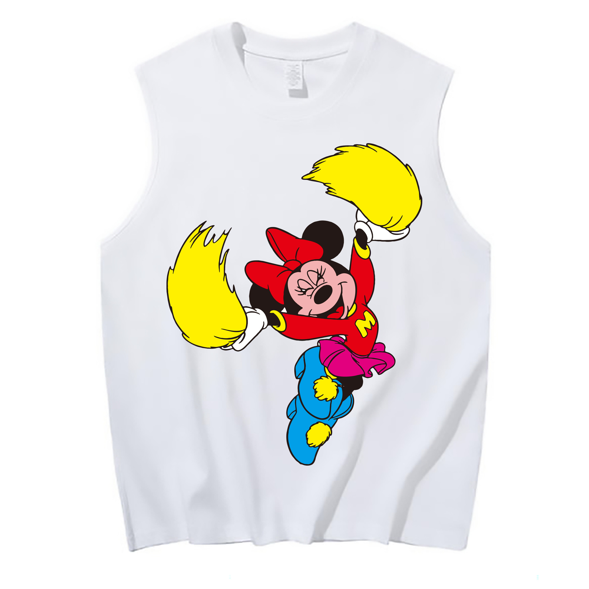 ミッキーマウス Mickey Mouse コットン100％タンクトップ（フロントプリント）