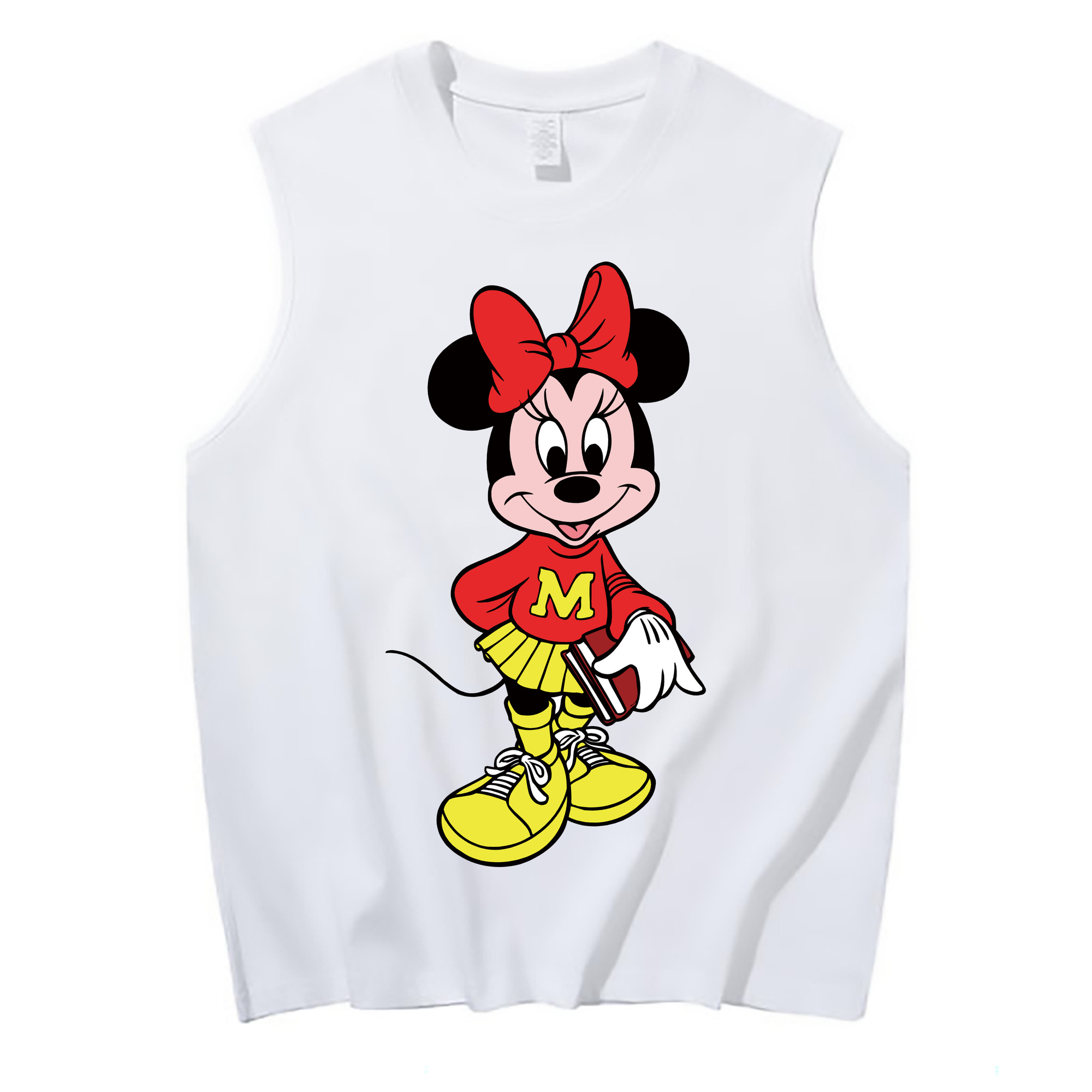 ミッキーマウス Mickey Mouse コットン100％タンクトップ（フロントプリント）