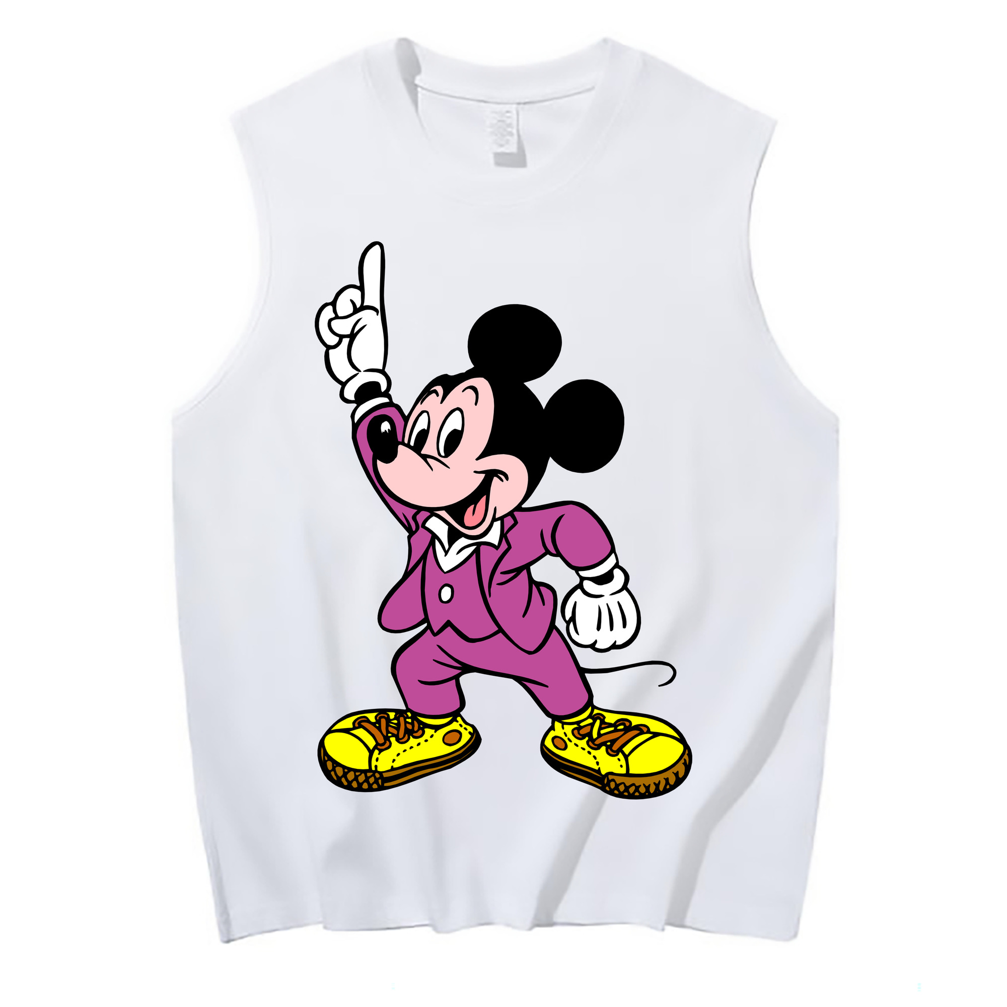 ミッキーマウス Mickey Mouse コットン100％タンクトップ（フロントプリント）
