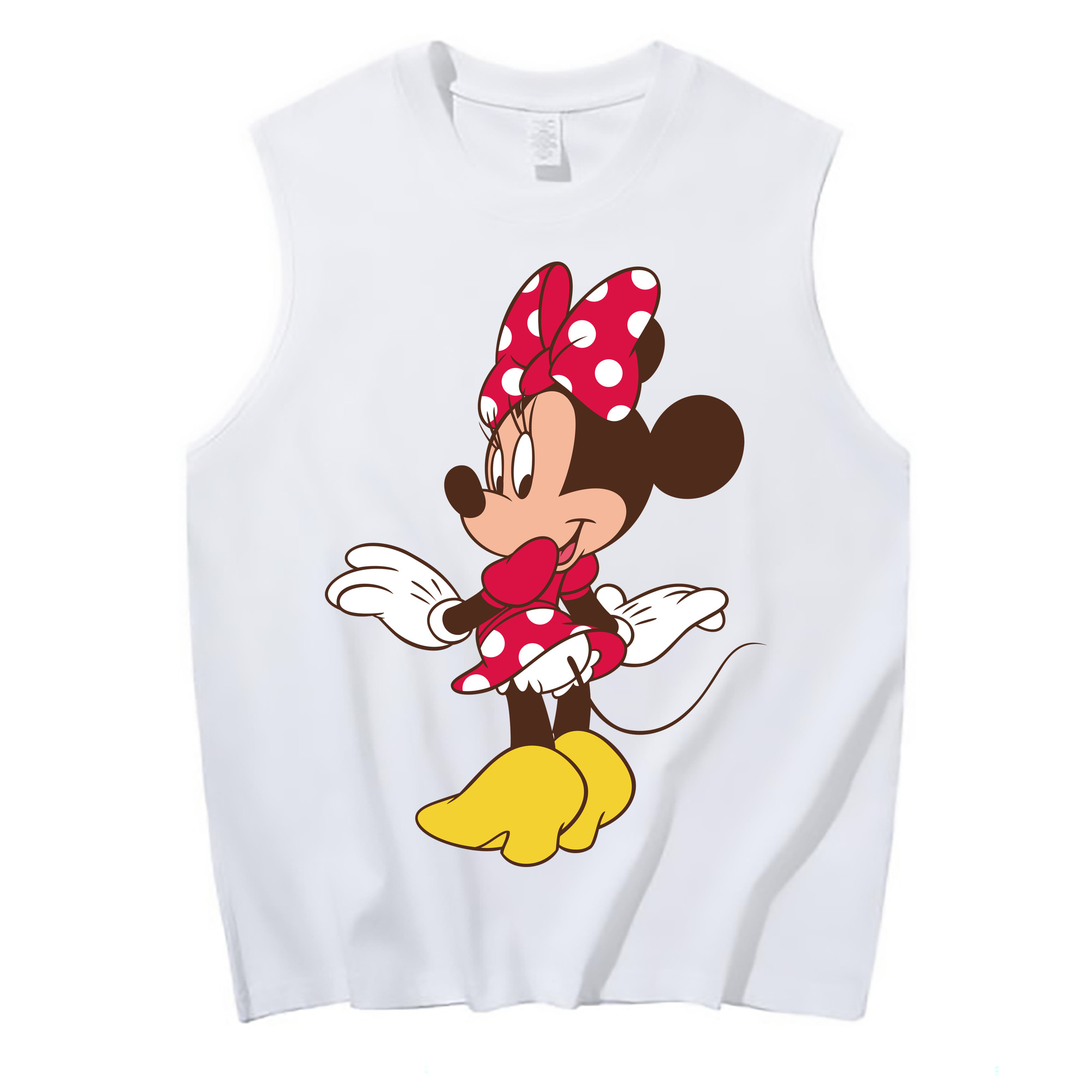 ミッキーマウス Mickey Mouse コットン100％タンクトップ（フロントプリント）