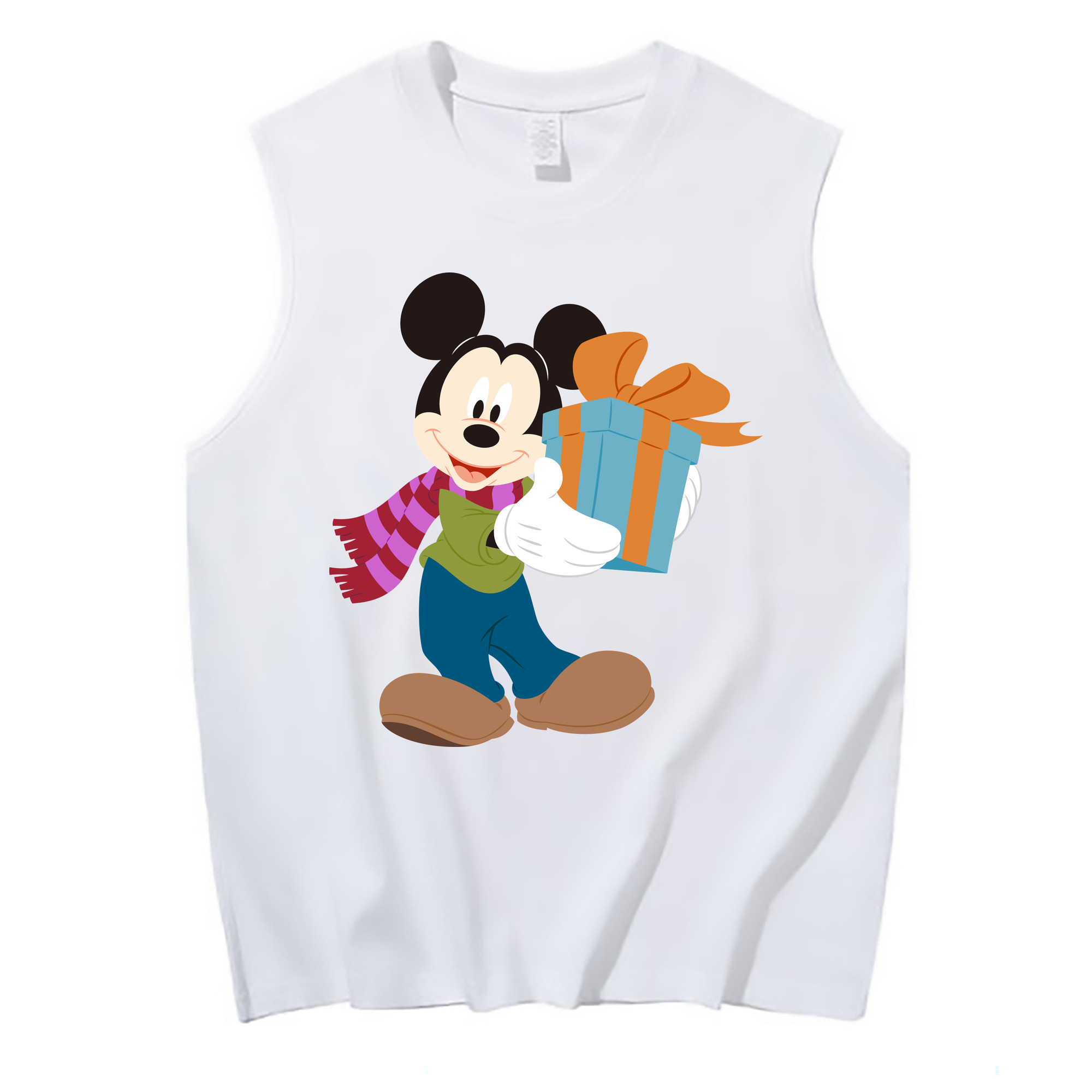 ミッキーマウス Mickey Mouse コットン100％タンクトップ（フロントプリント）