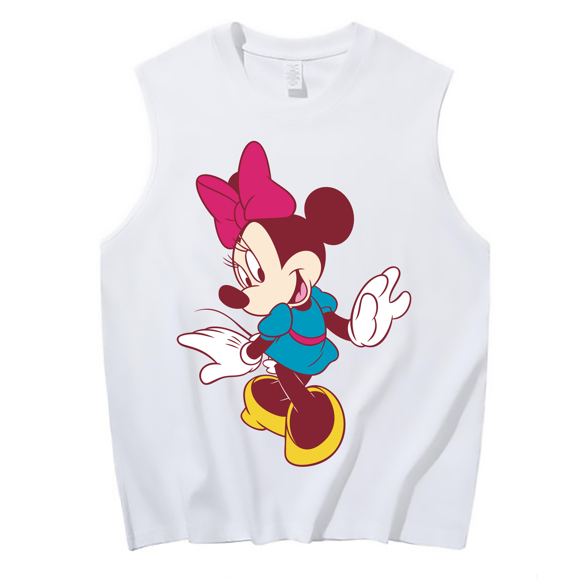 ミッキーマウス Mickey Mouse コットン100％タンクトップ（フロントプリント）