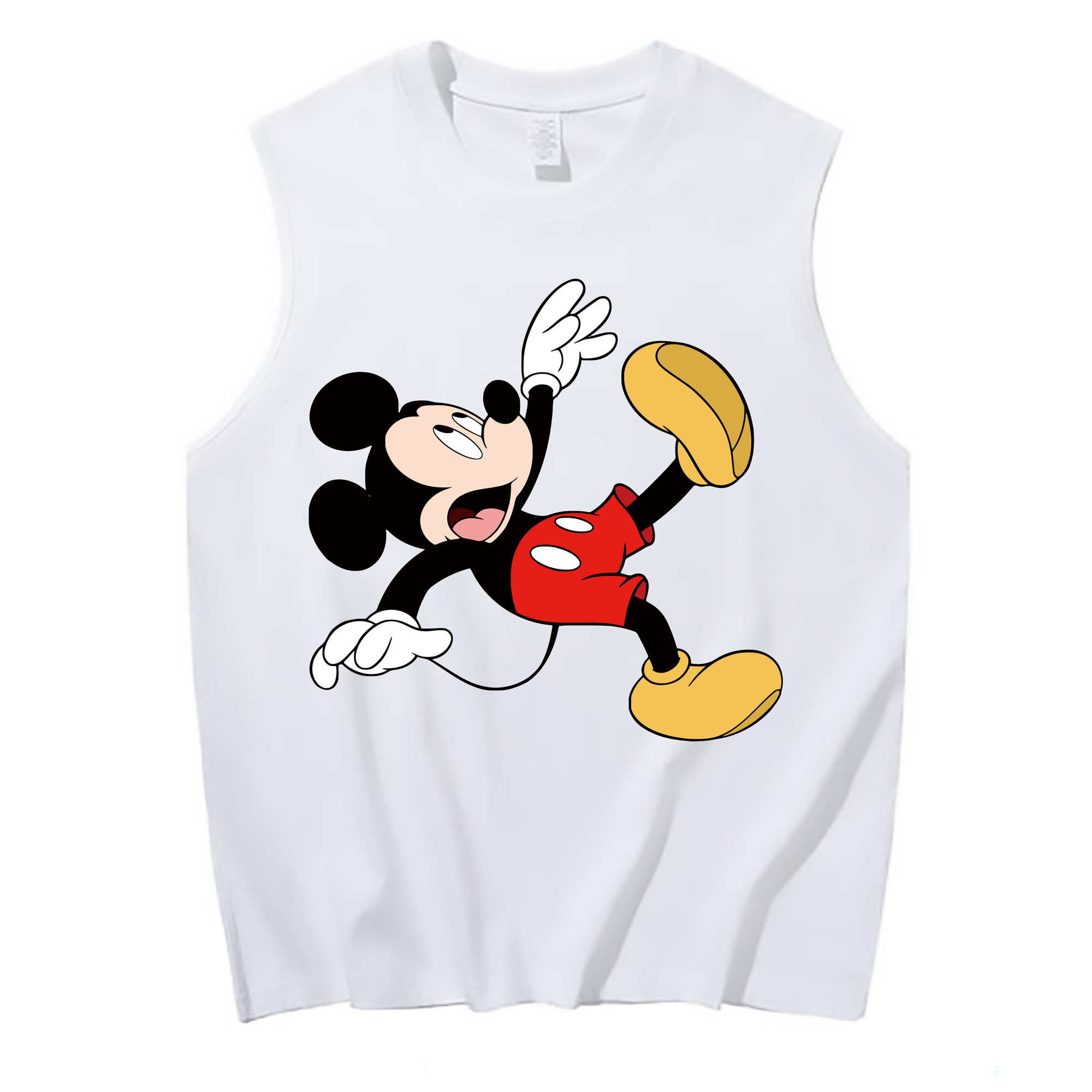 ミッキーマウス Mickey Mouse コットン100％タンクトップ（フロントプリント）