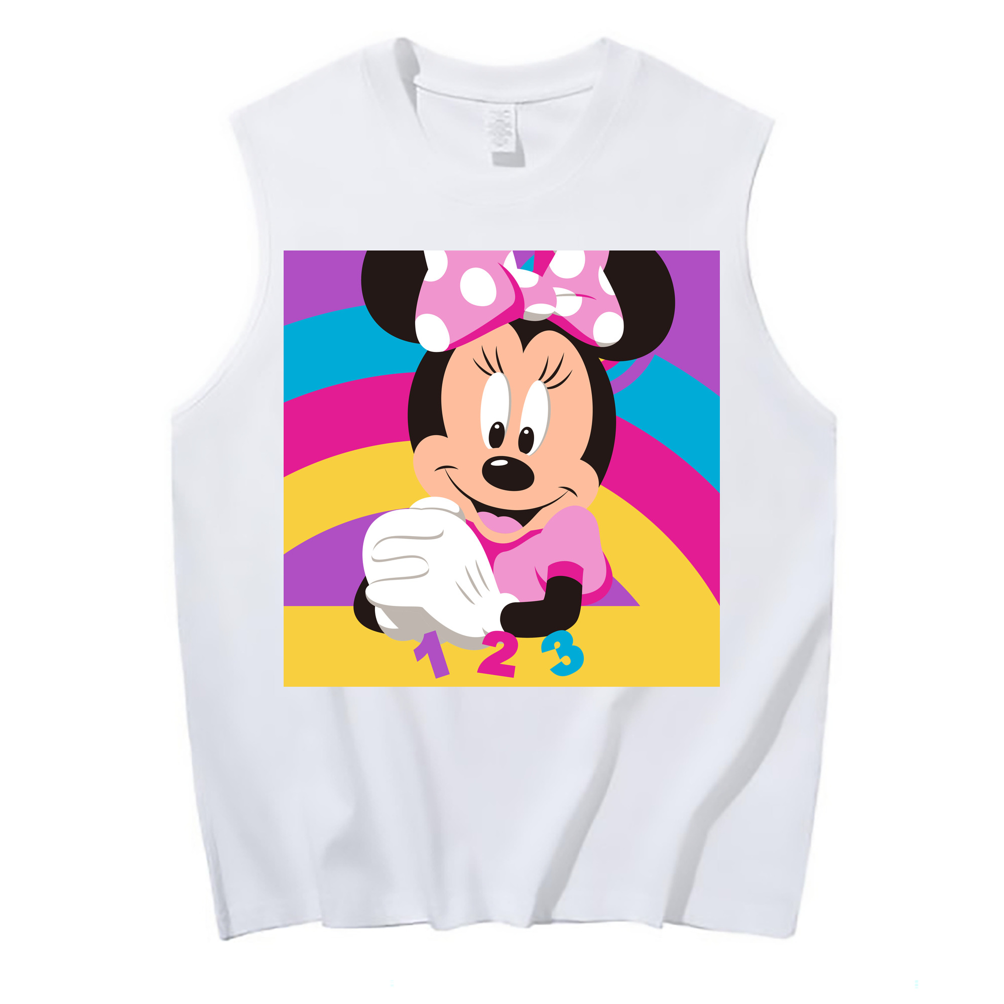 ミッキーマウス Mickey Mouse コットン100％タンクトップ（フロントプリント）