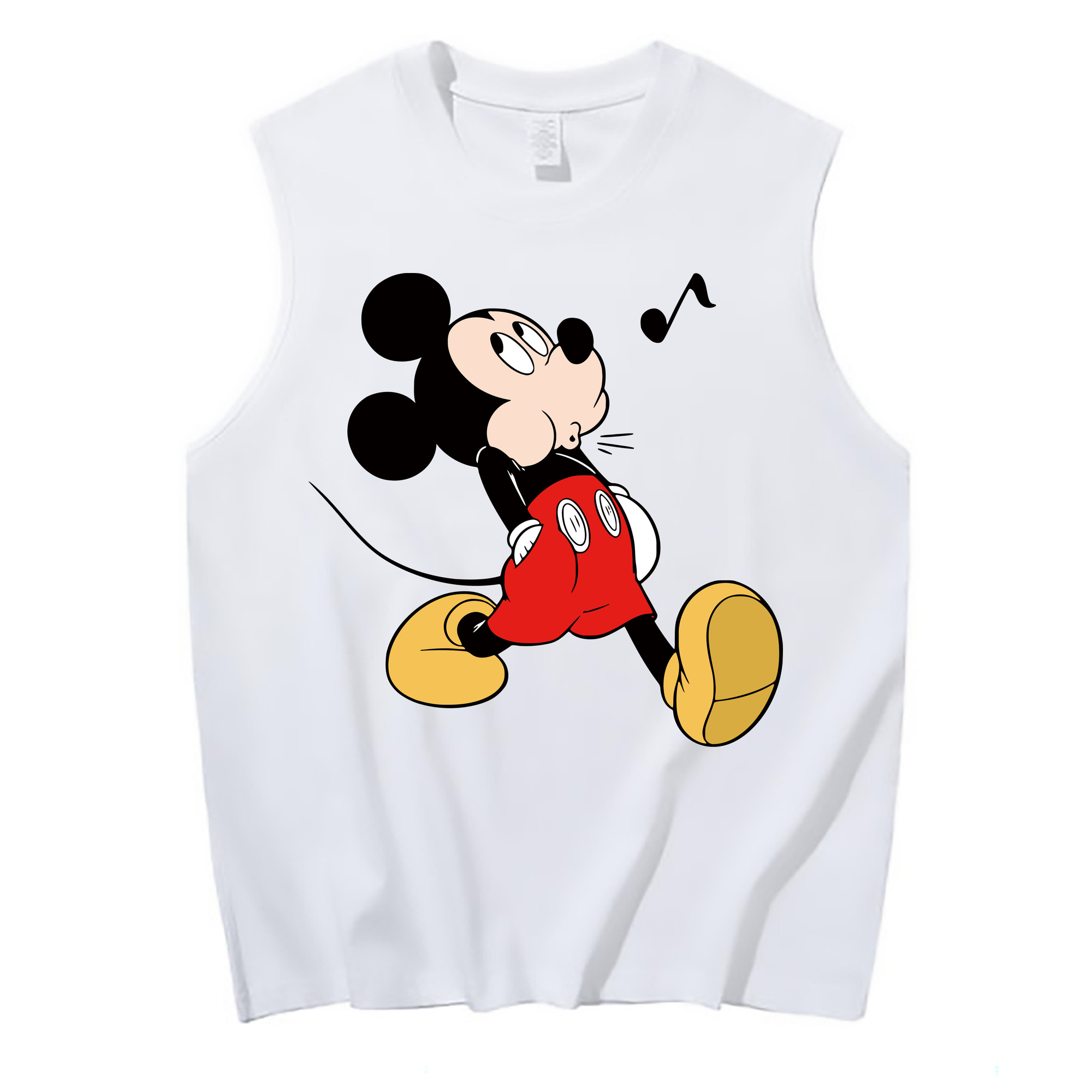ミッキーマウス Mickey Mouse コットン100％タンクトップ（フロントプリント）