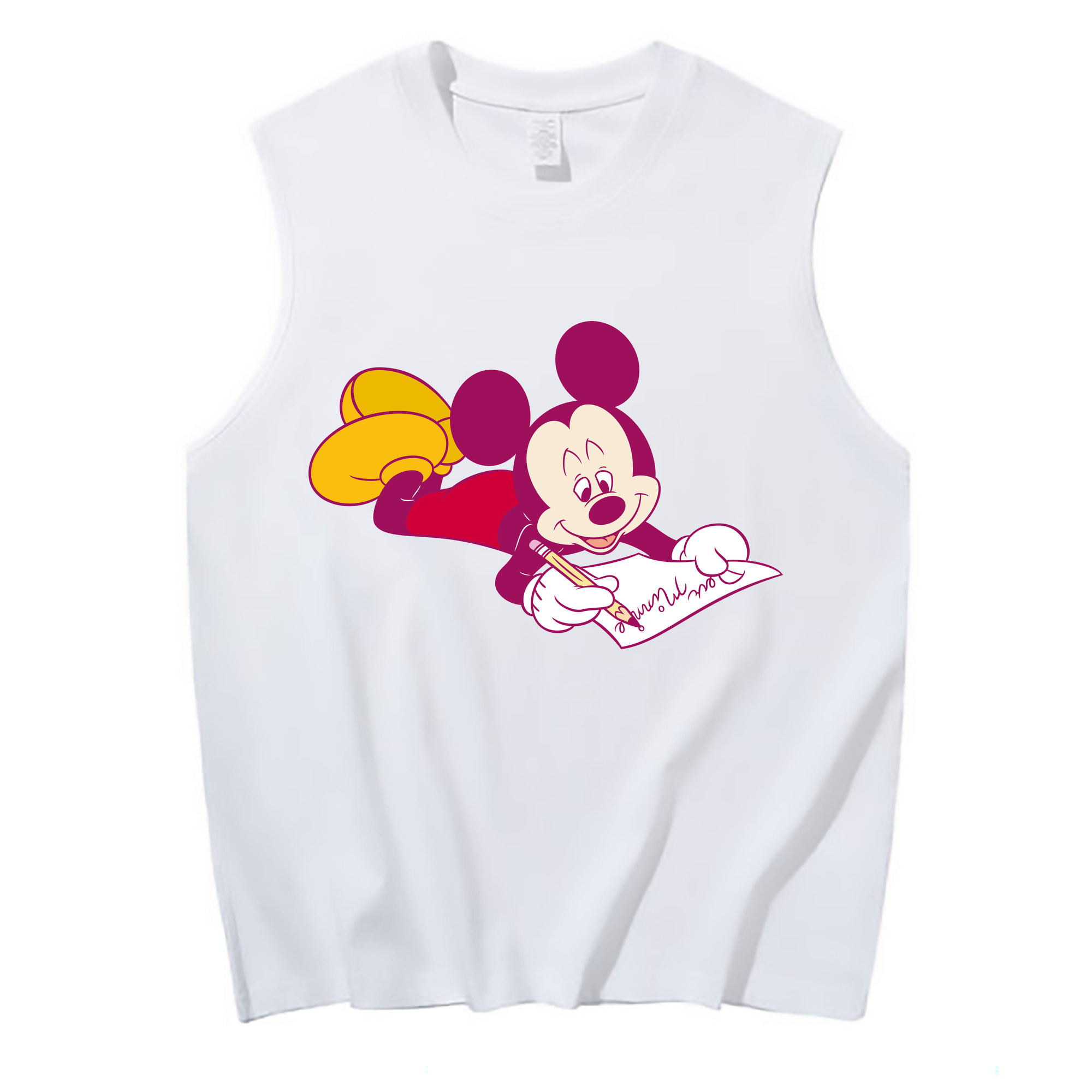 ミッキーマウス Mickey Mouse コットン100％タンクトップ（フロントプリント）