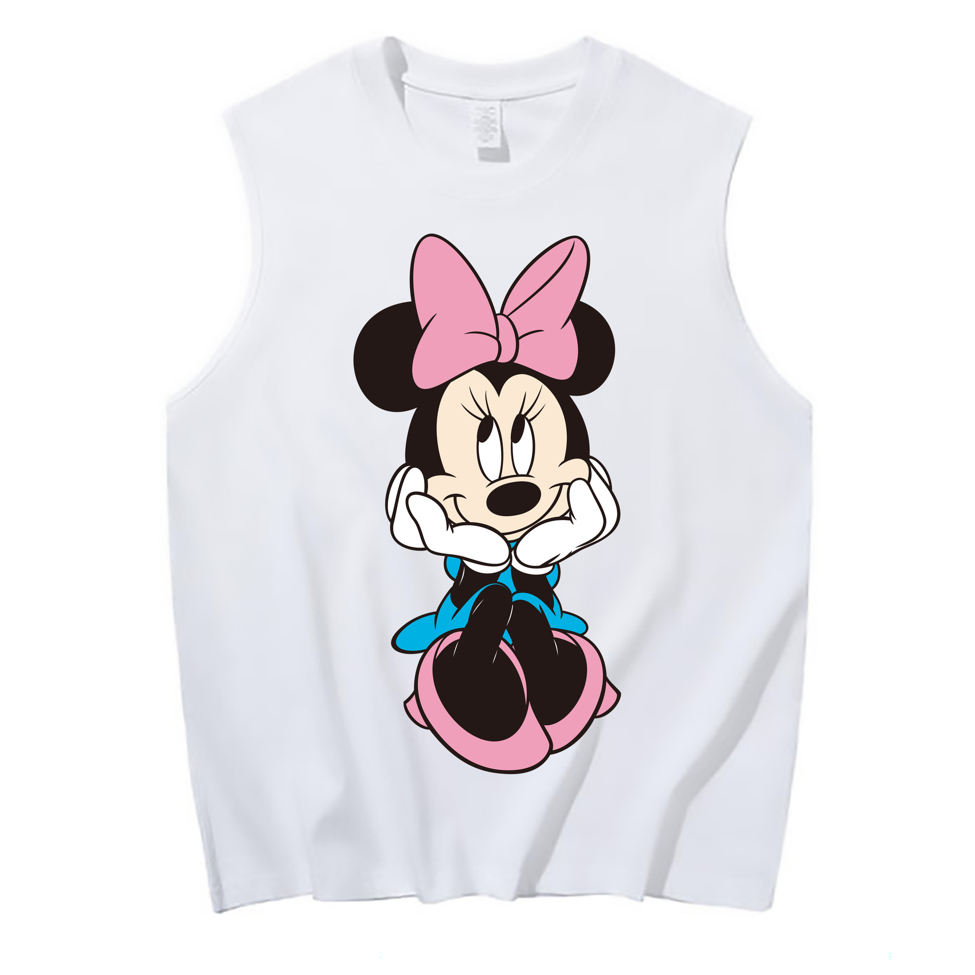 ミッキーマウス Mickey Mouse コットン100％タンクトップ（フロントプリント）