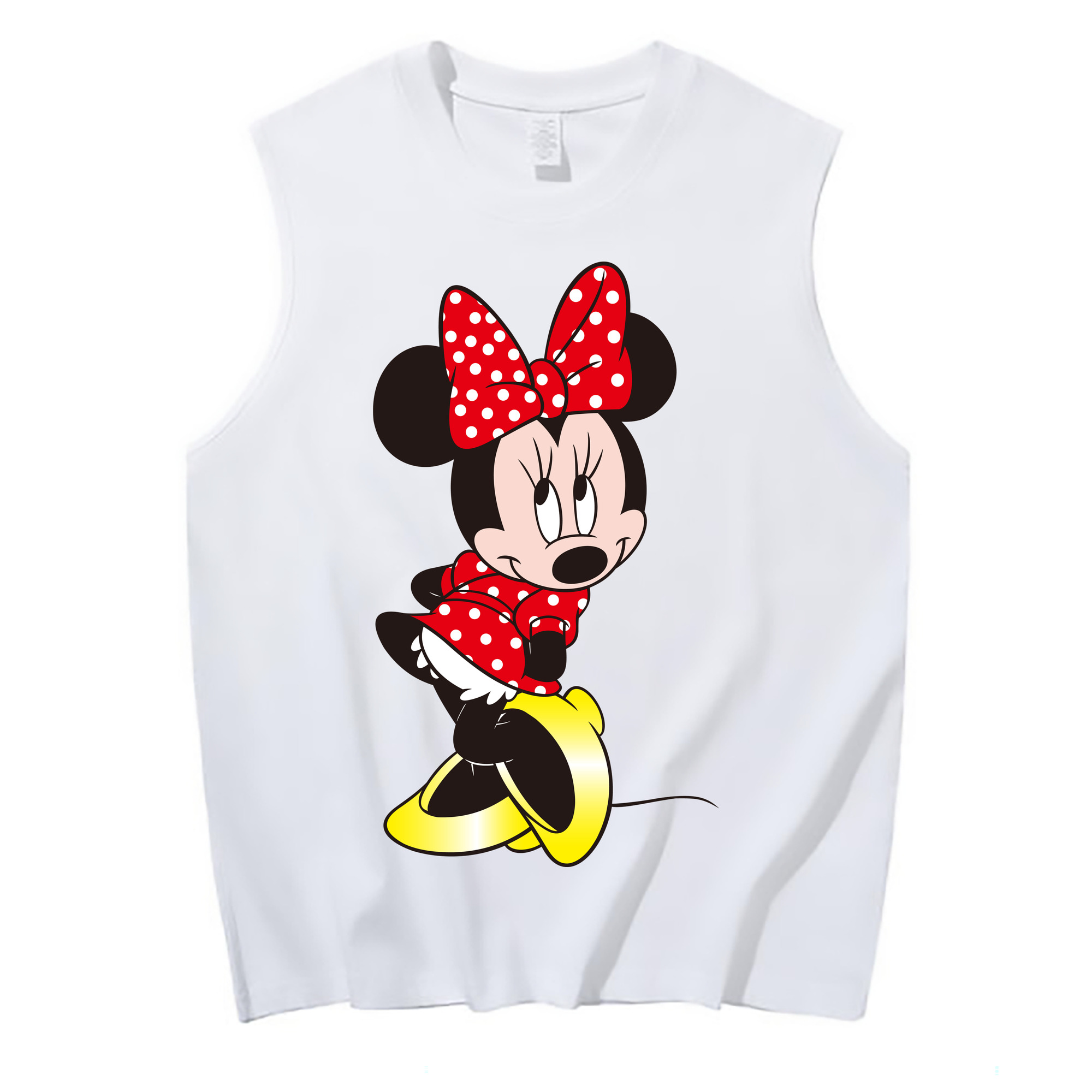 ミッキーマウス Mickey Mouse コットン100％タンクトップ（フロントプリント）