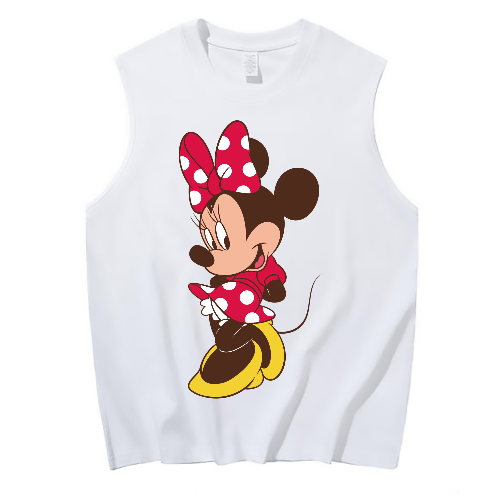 ミッキーマウス Mickey Mouse コットン100％タンクトップ（フロントプリント）