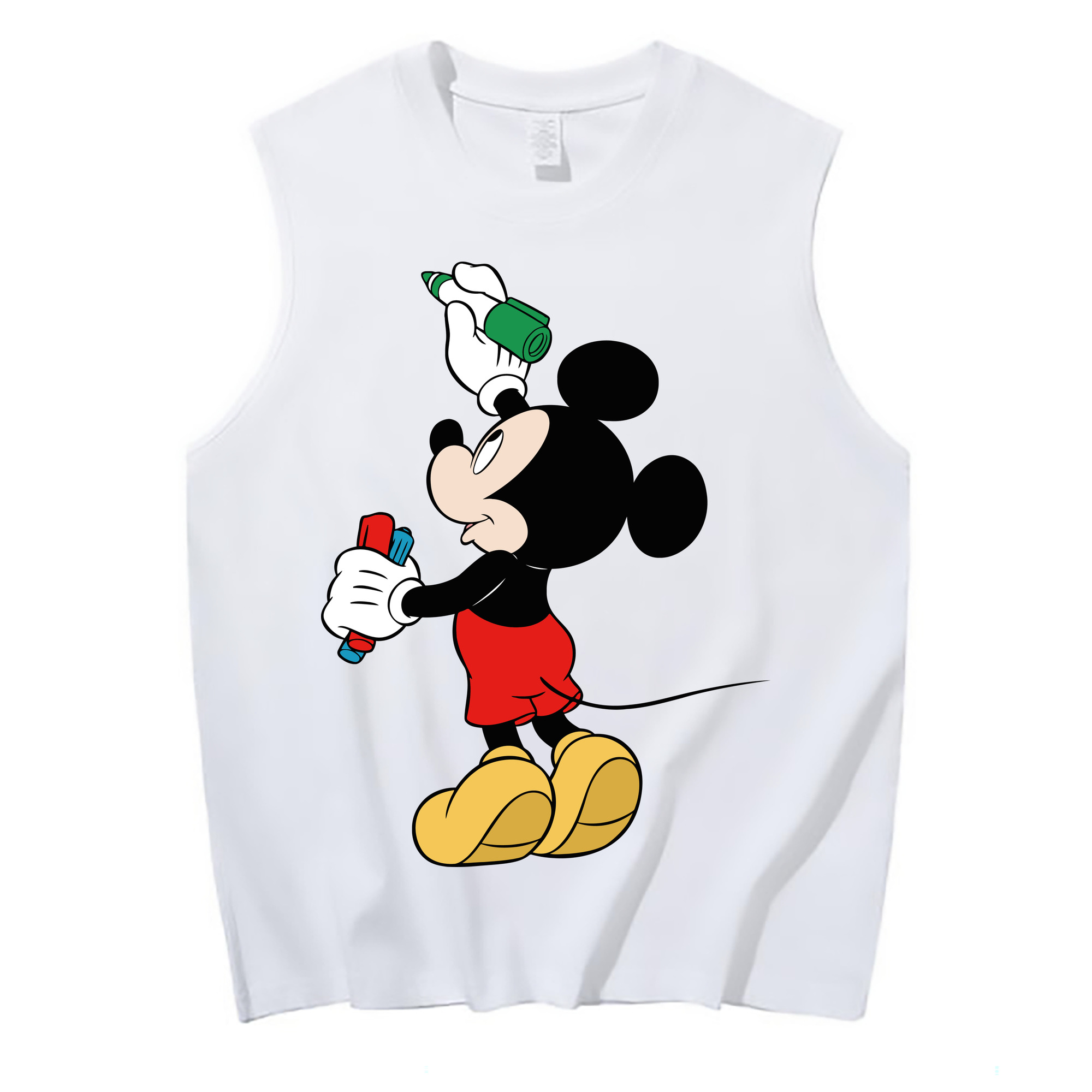 ミッキーマウス Mickey Mouse コットン100％タンクトップ（フロントプリント）