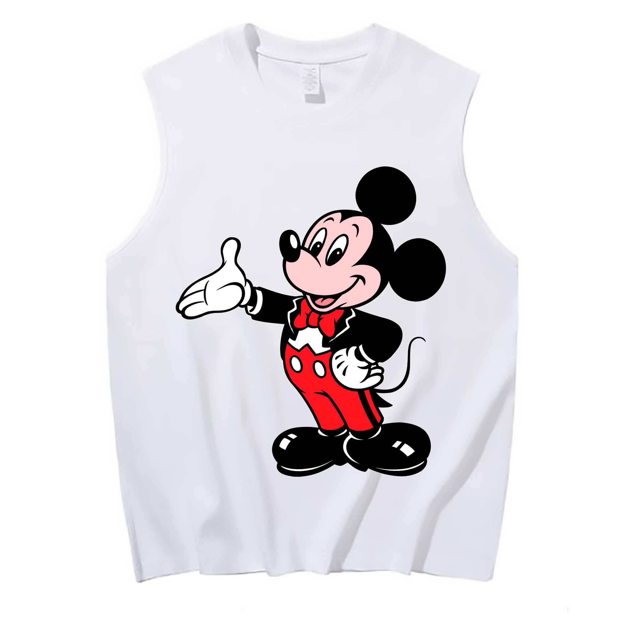 ミッキーマウス Mickey Mouse コットン100％タンクトップ（フロントプリント）