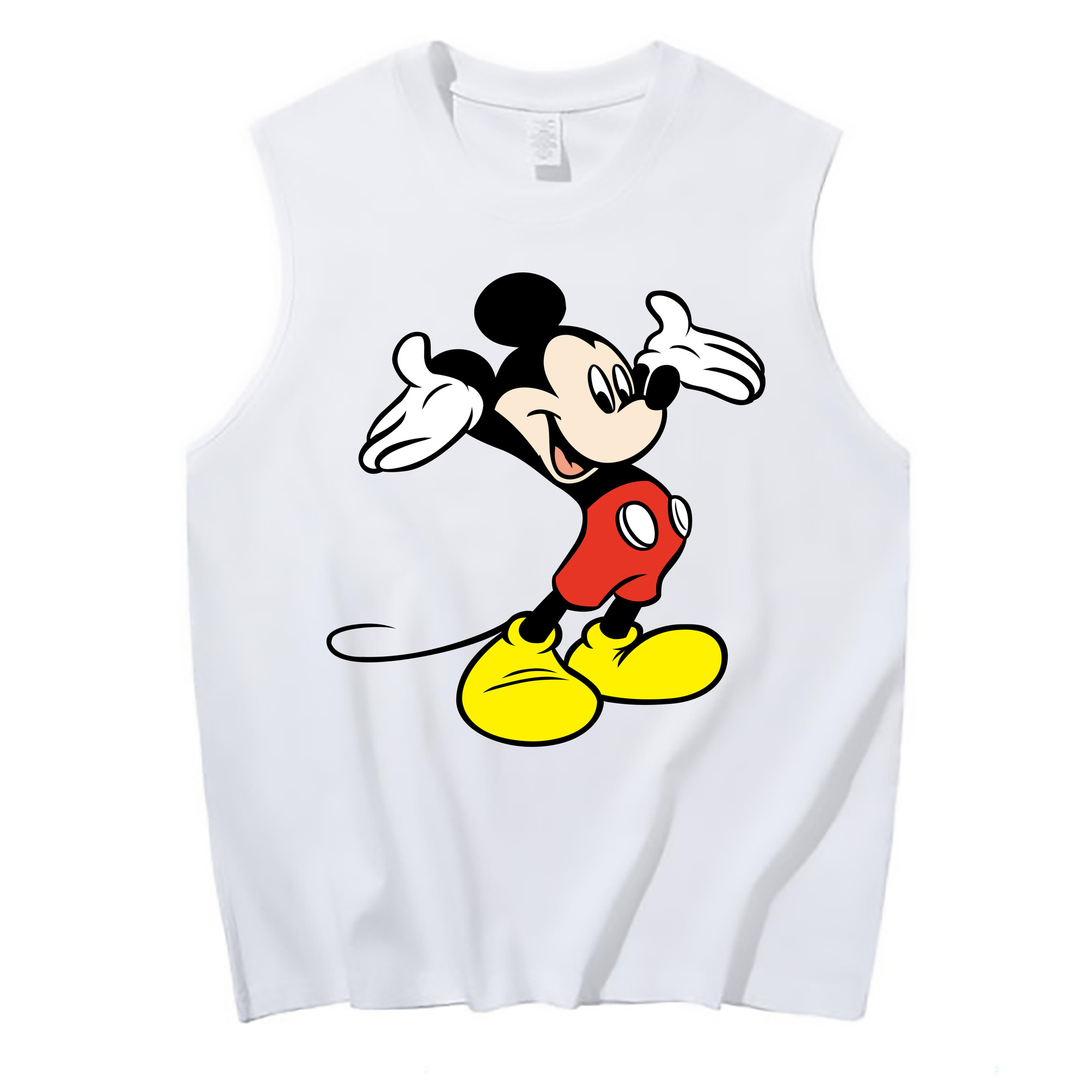 ミッキーマウス Mickey Mouse コットン100％タンクトップ（フロントプリント）