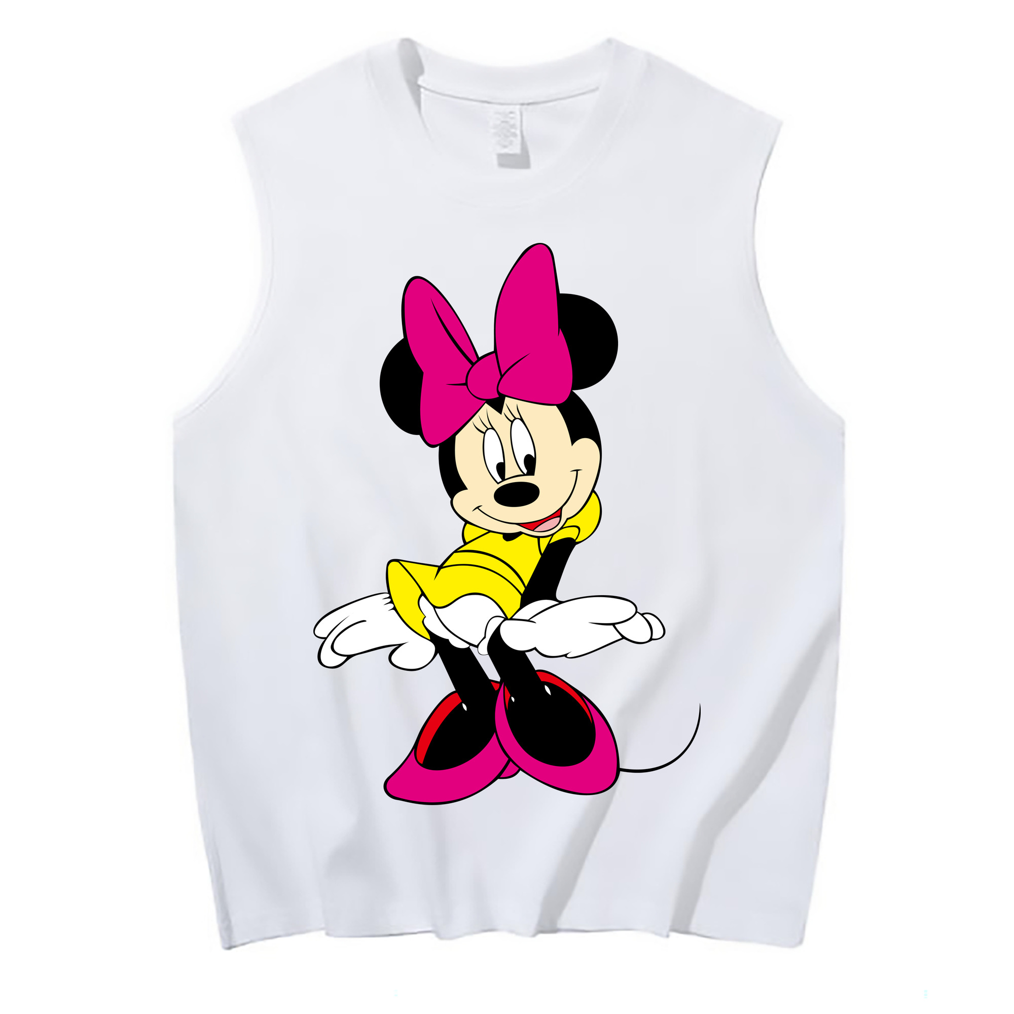 ミッキーマウス Mickey Mouse コットン100％タンクトップ（フロントプリント）