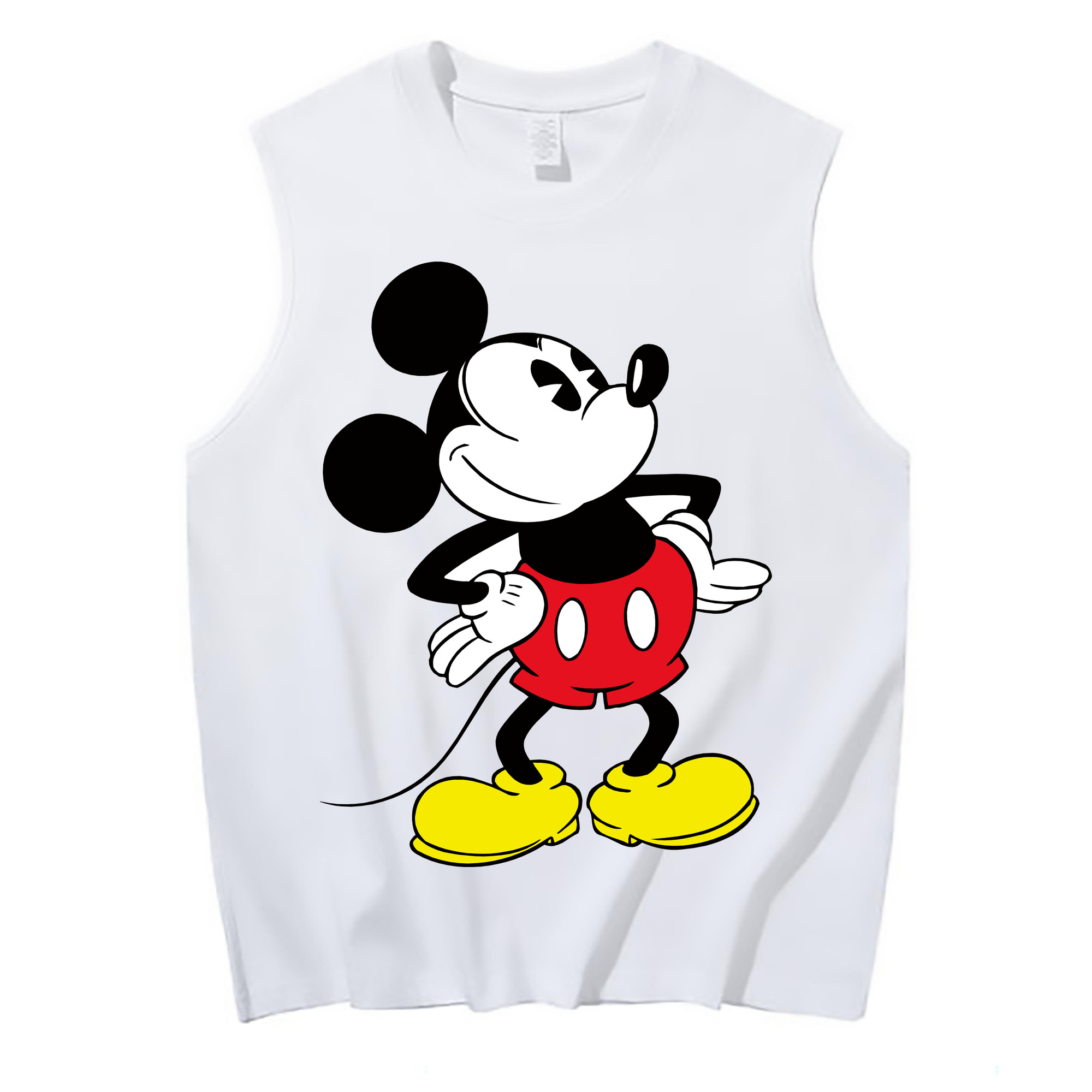 ミッキーマウス Mickey Mouse コットン100％タンクトップ（フロントプリント）
