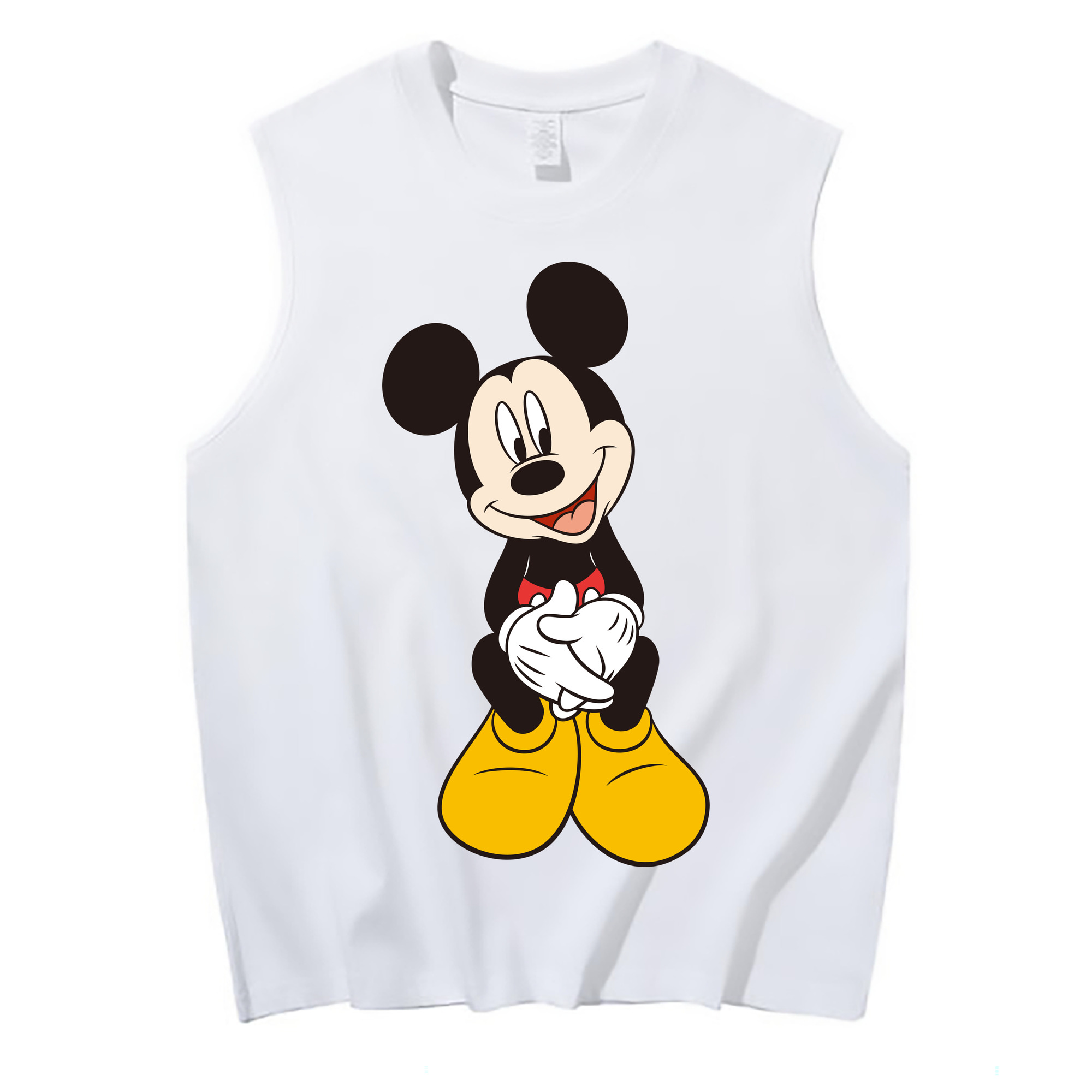 ミッキーマウス Mickey Mouse コットン100％タンクトップ（フロントプリント）