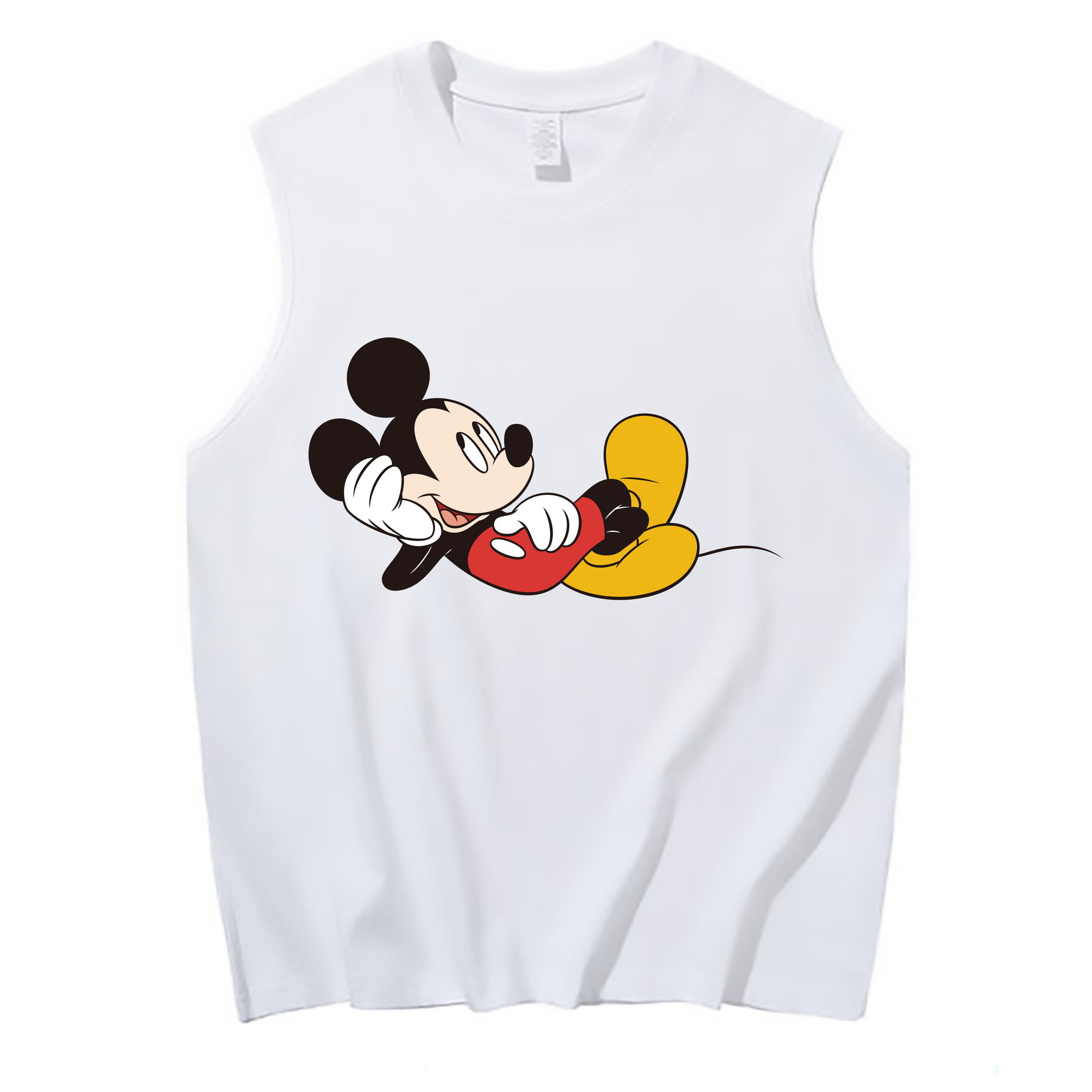 ミッキーマウス Mickey Mouse コットン100％タンクトップ（フロントプリント）