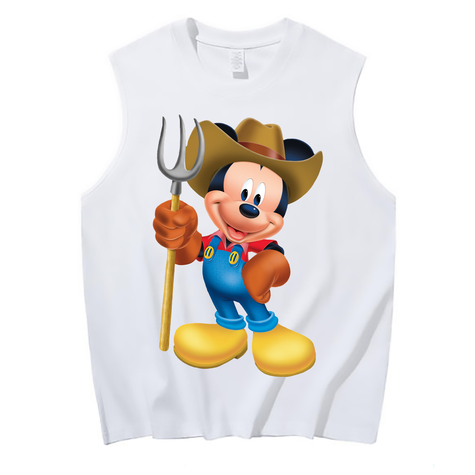 ミッキーマウス Mickey Mouse コットン100％タンクトップ（フロントプリント）