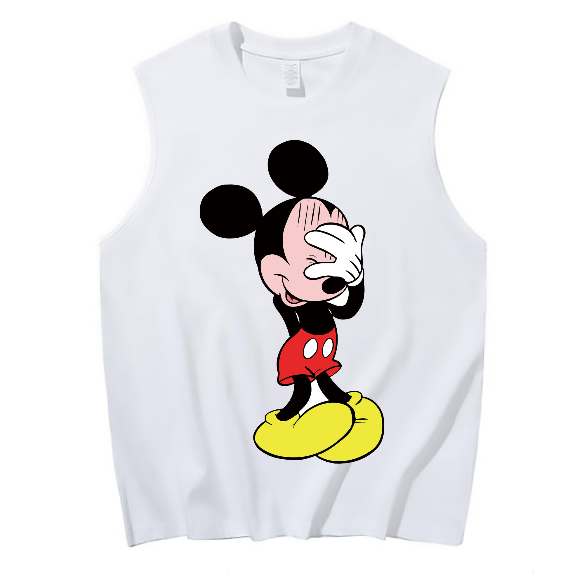 ミッキーマウス Mickey Mouse コットン100％タンクトップ（フロントプリント）
