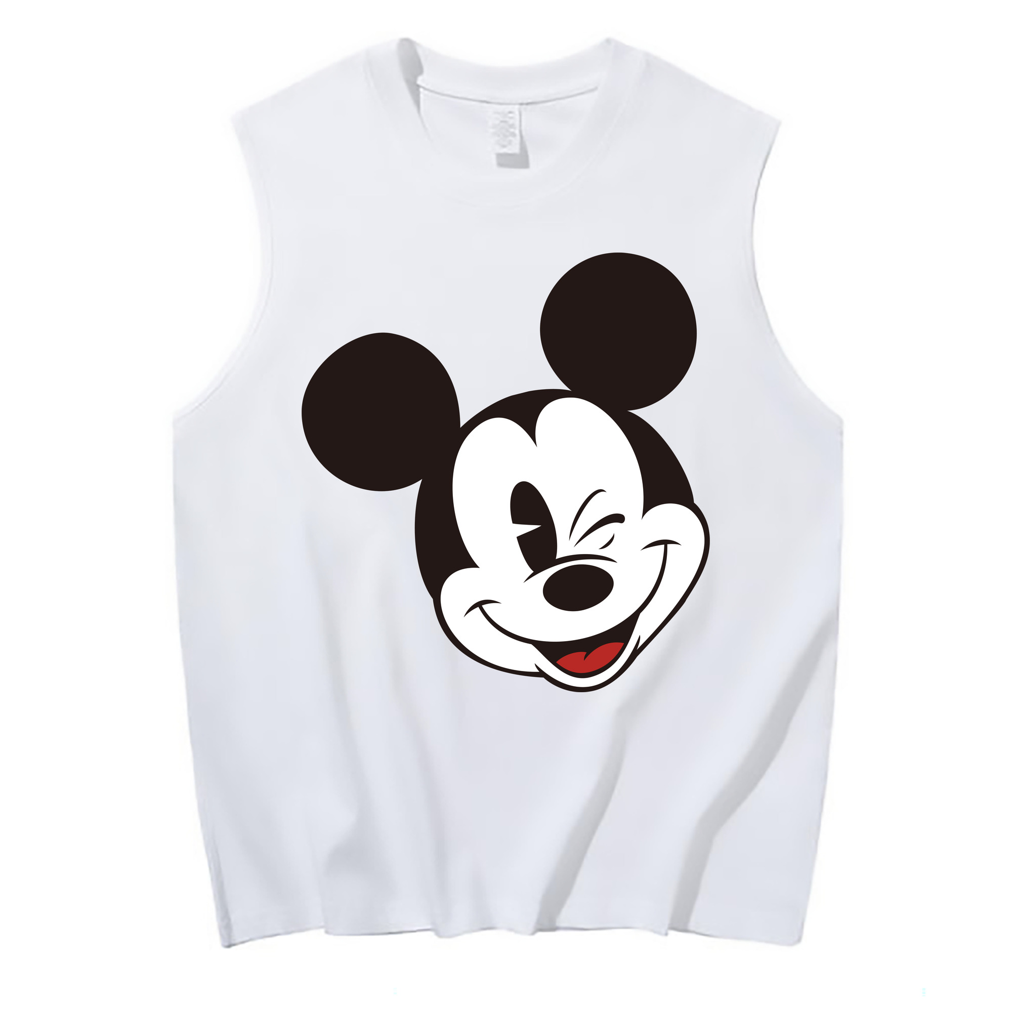 ミッキーマウス Mickey Mouse コットン100％タンクトップ（フロントプリント）
