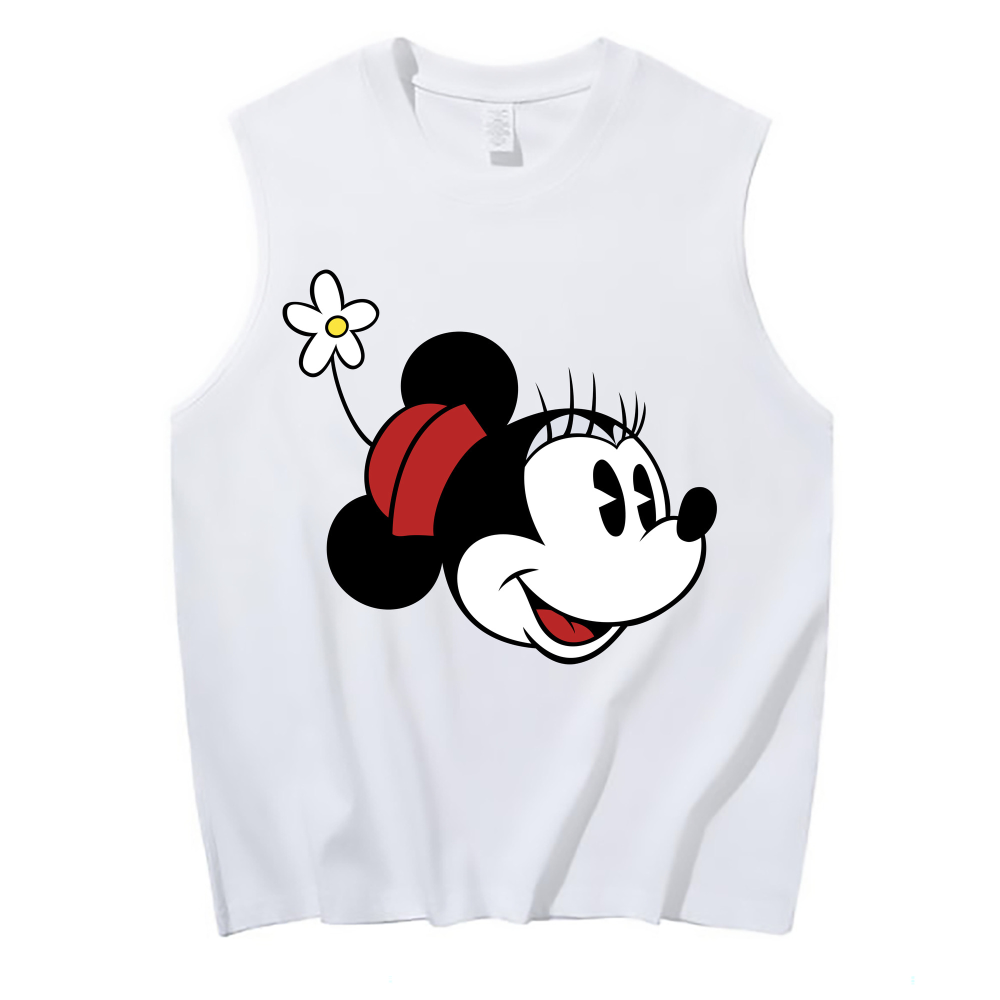 ミッキーマウス Mickey Mouse コットン100％タンクトップ（フロントプリント）