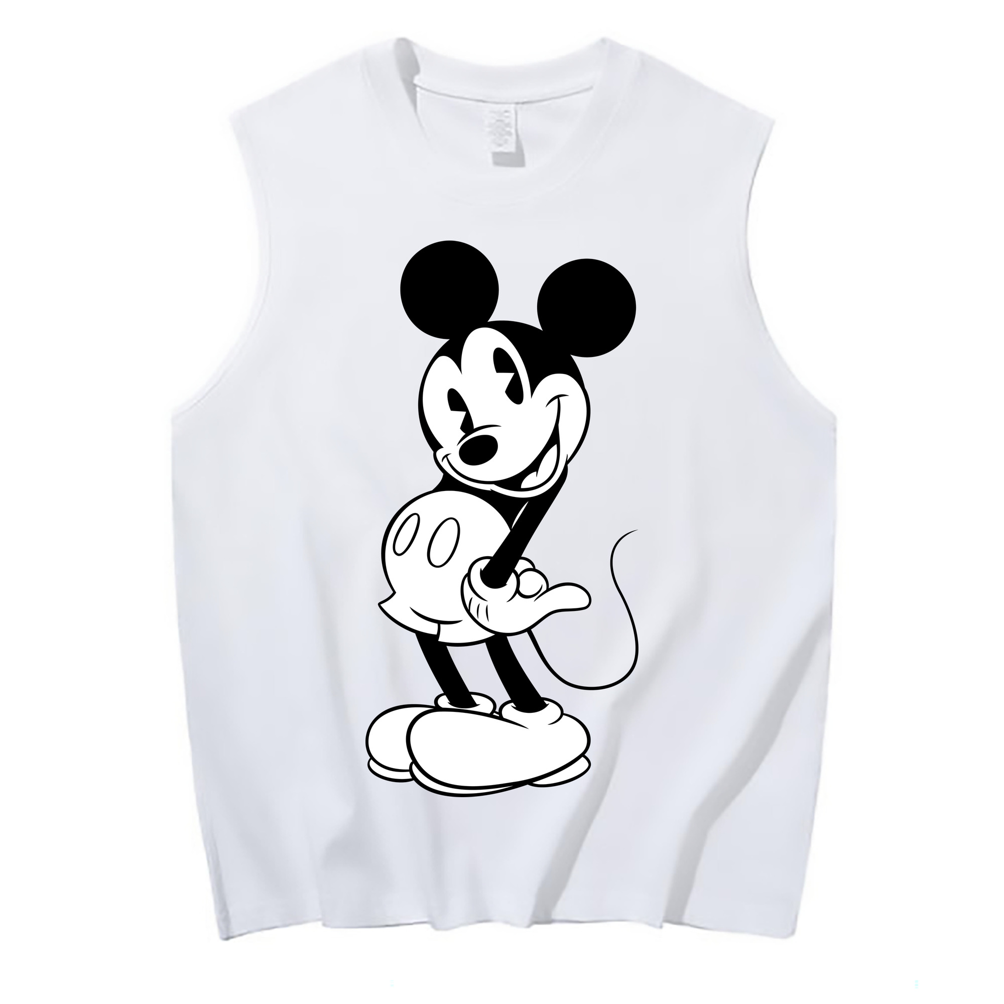 （画像用） ミッキーマウス Mickey Mouse コットン100％タンクトップ（フロントプリント）