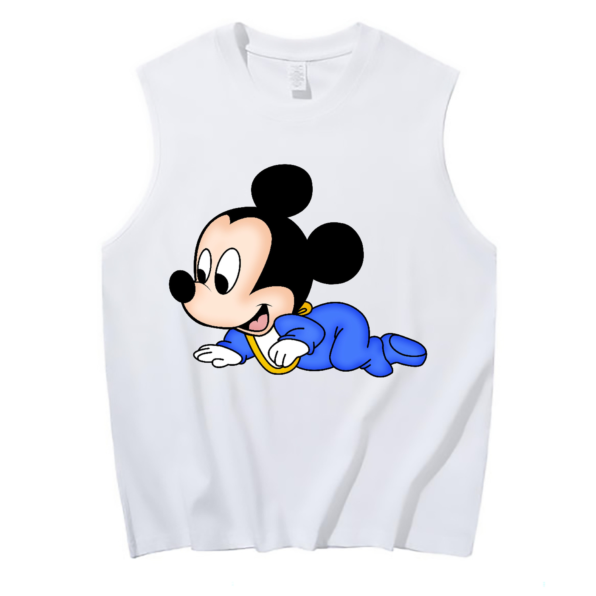 ミッキーマウス Mickey Mouse コットン100％タンクトップ（フロントプリント）