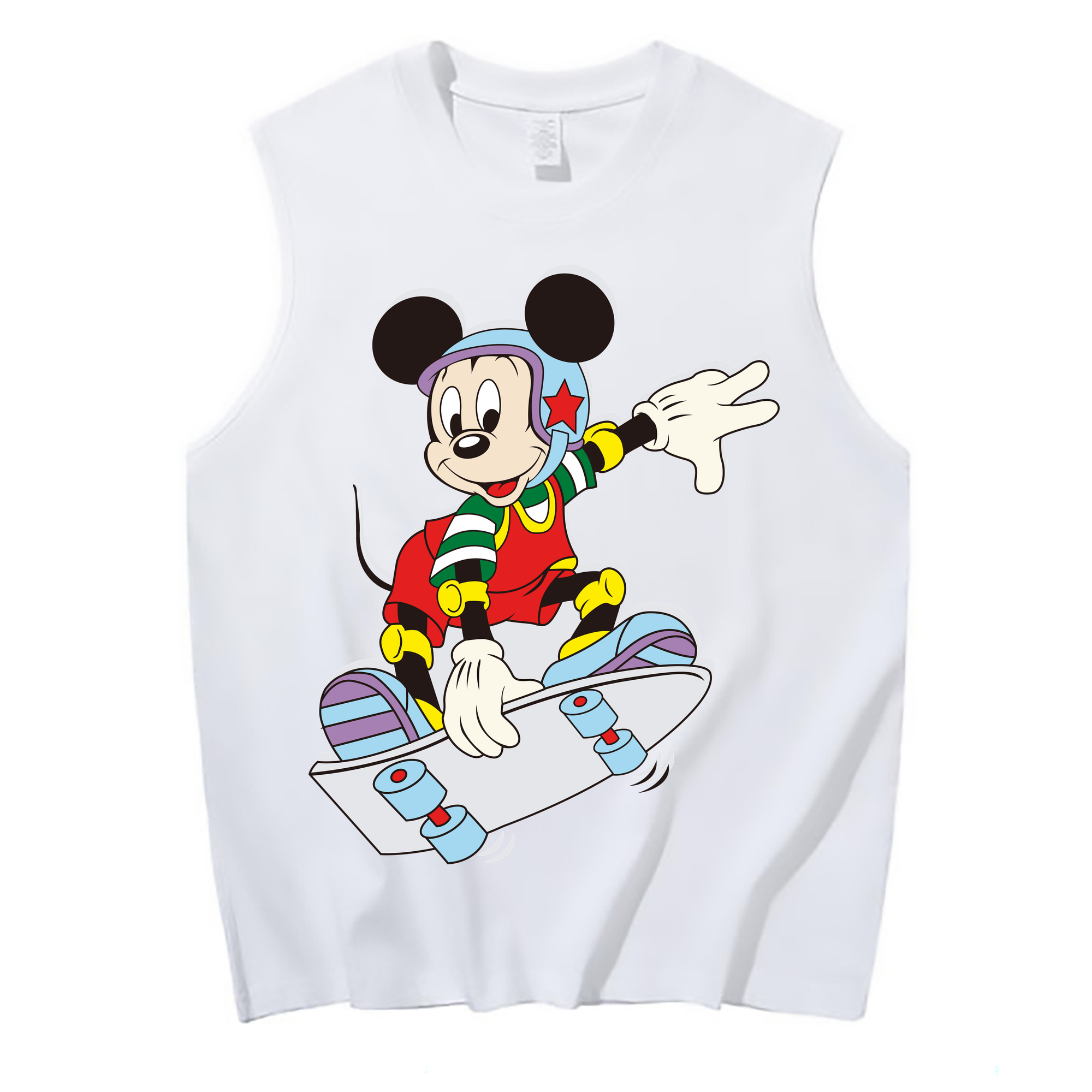ミッキーマウス Mickey Mouse コットン100％タンクトップ（フロントプリント）