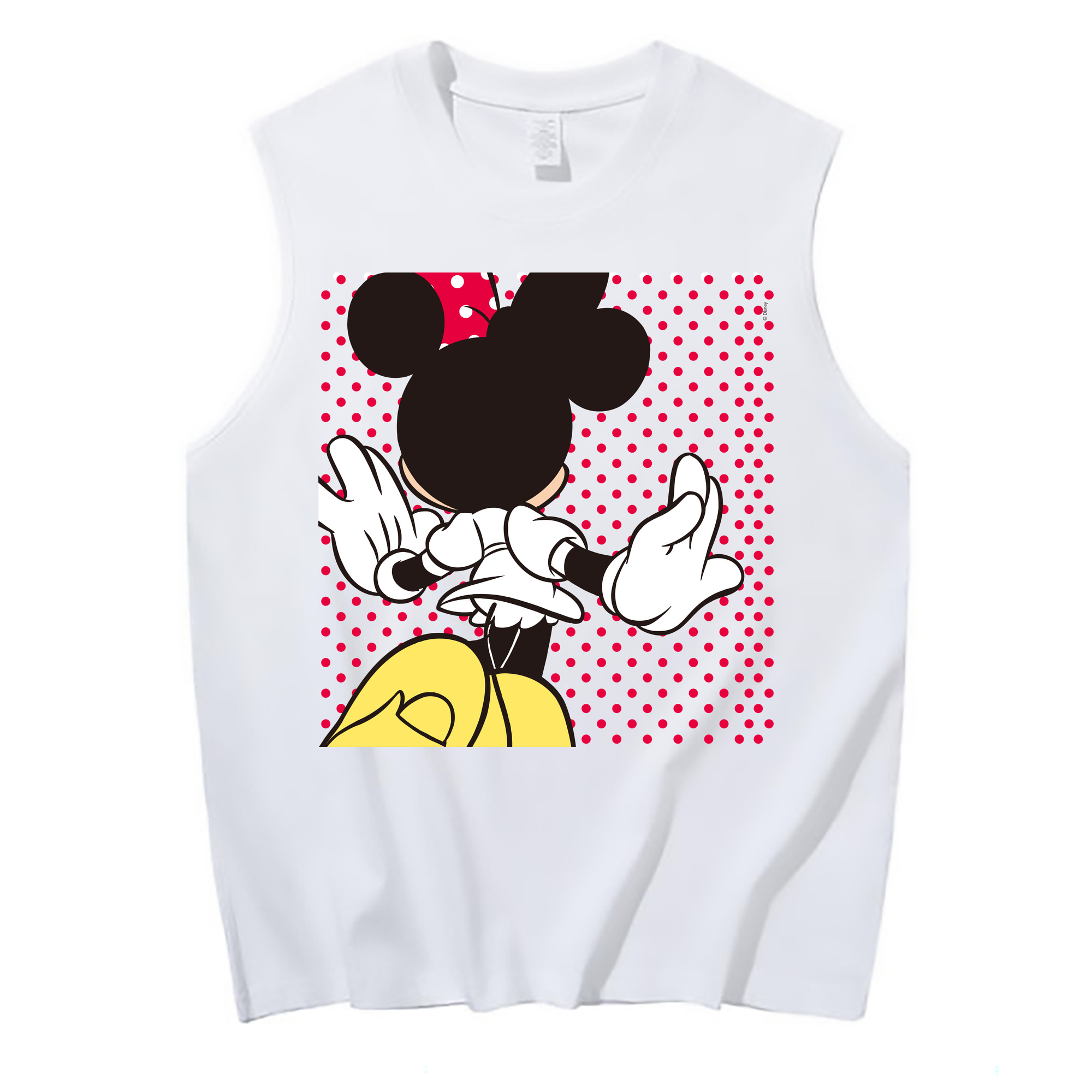 ミッキーマウス Mickey Mouse コットン100％タンクトップ（フロントプリント）