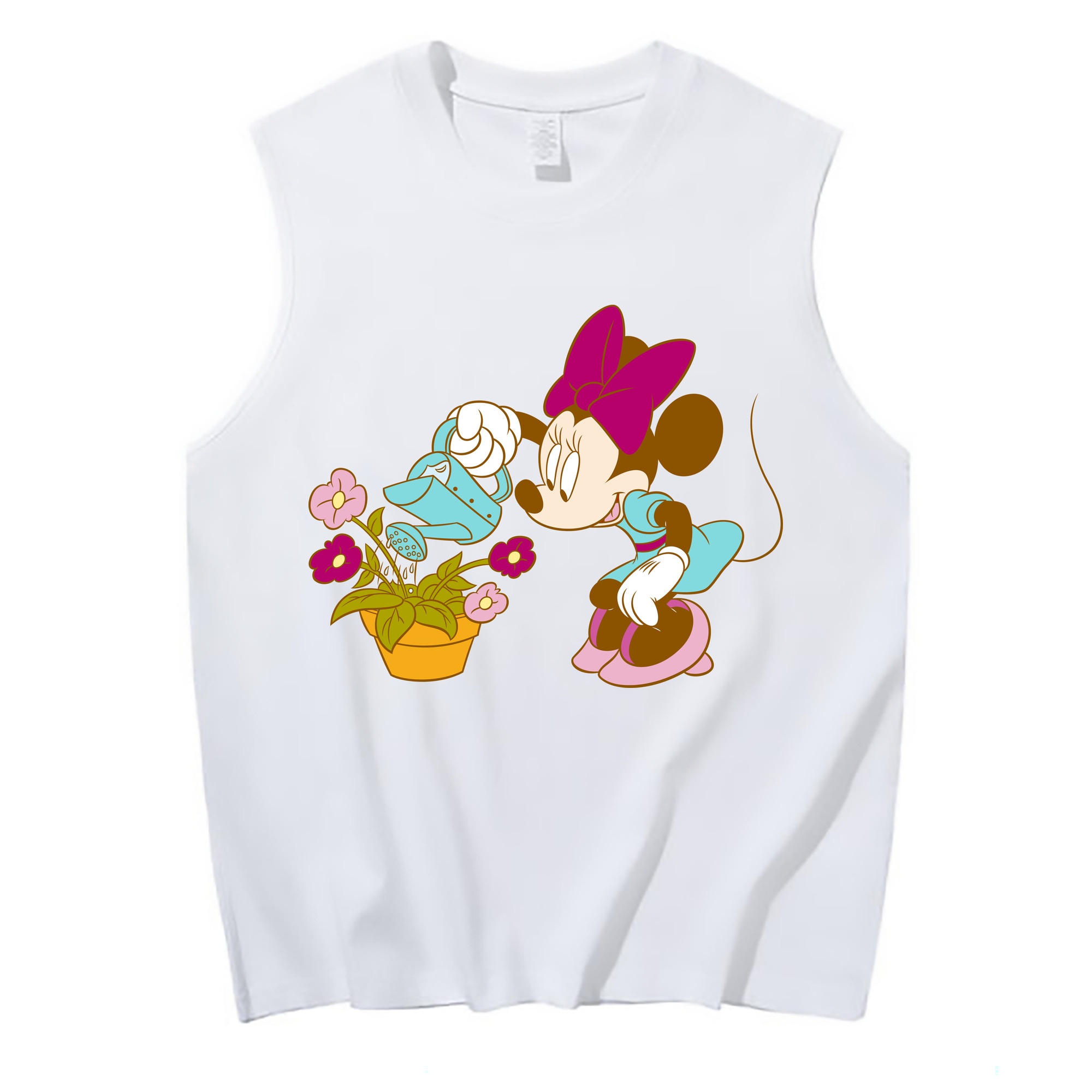 ミッキーマウス Mickey Mouse コットン100％タンクトップ（フロントプリント）