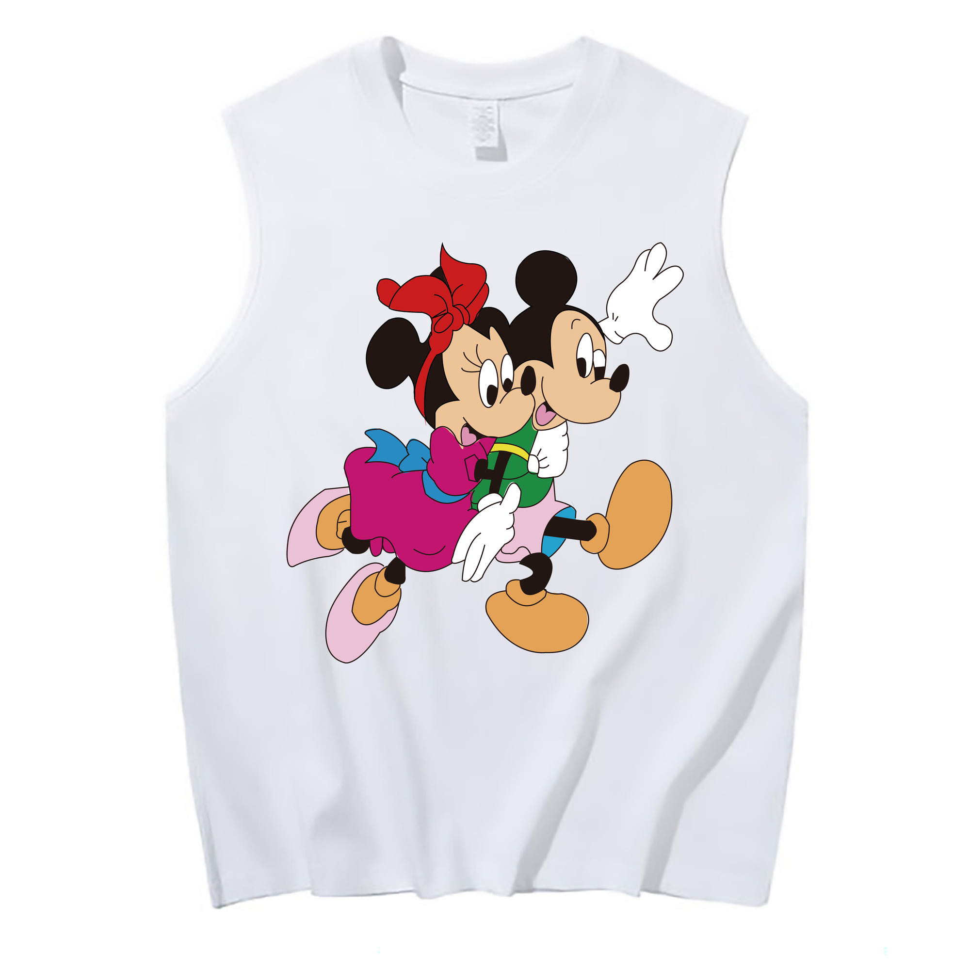 ミッキーマウス Mickey Mouse コットン100％タンクトップ（フロントプリント）