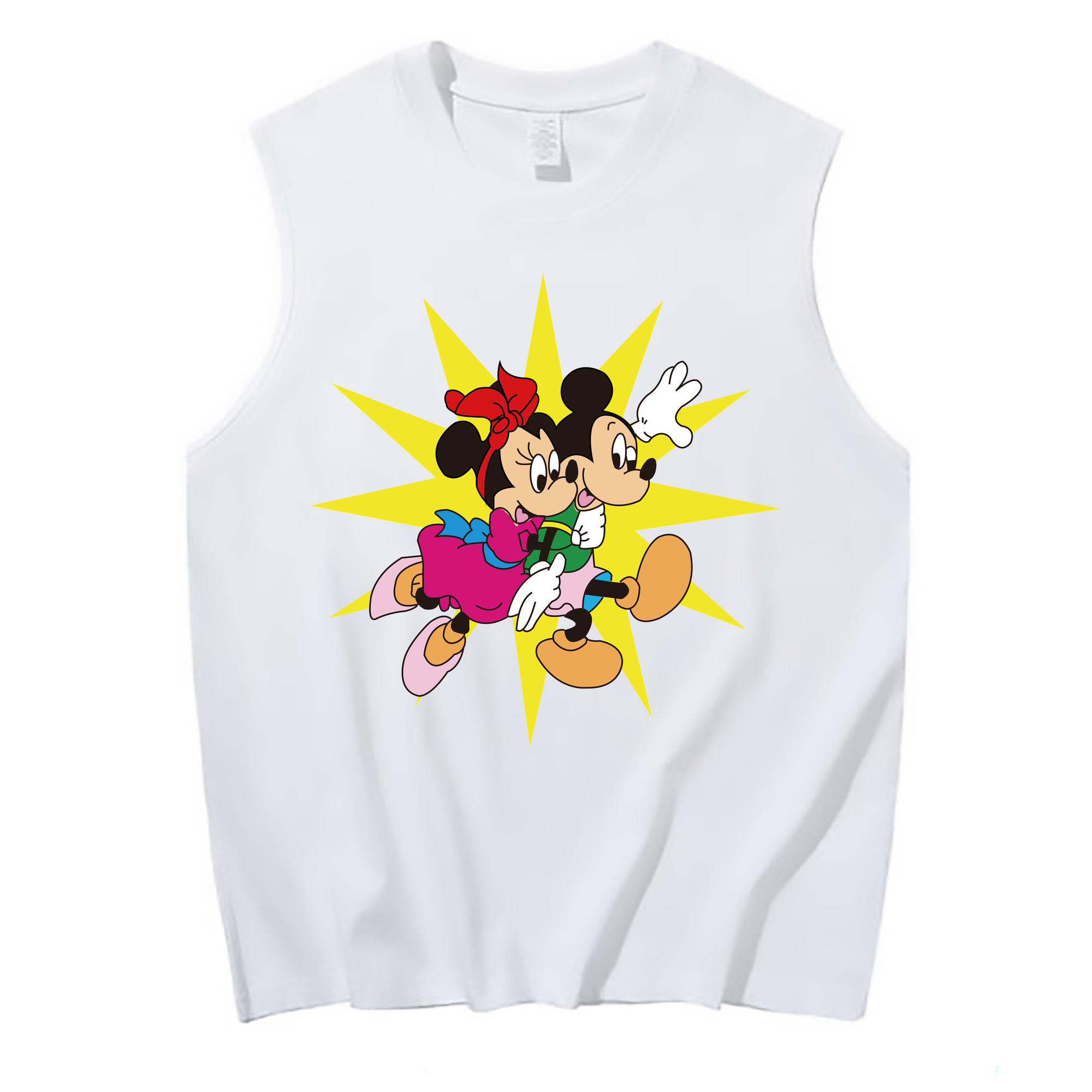ミッキーマウス Mickey Mouse コットン100％タンクトップ（フロントプリント）