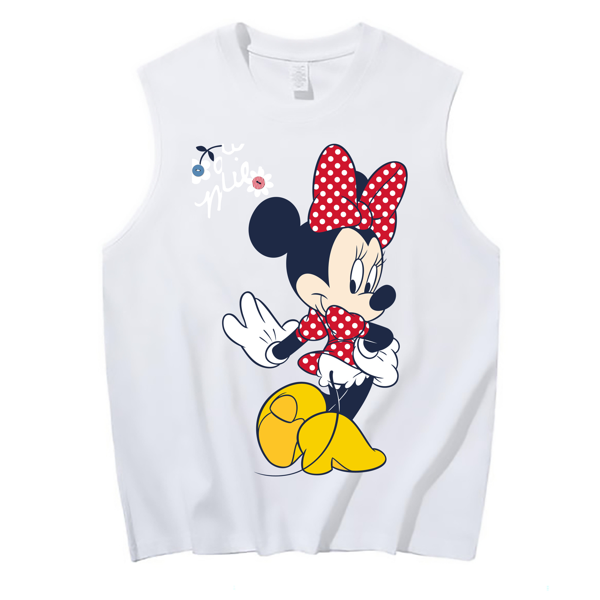 ミッキーマウス Mickey Mouse コットン100％タンクトップ（フロントプリント）