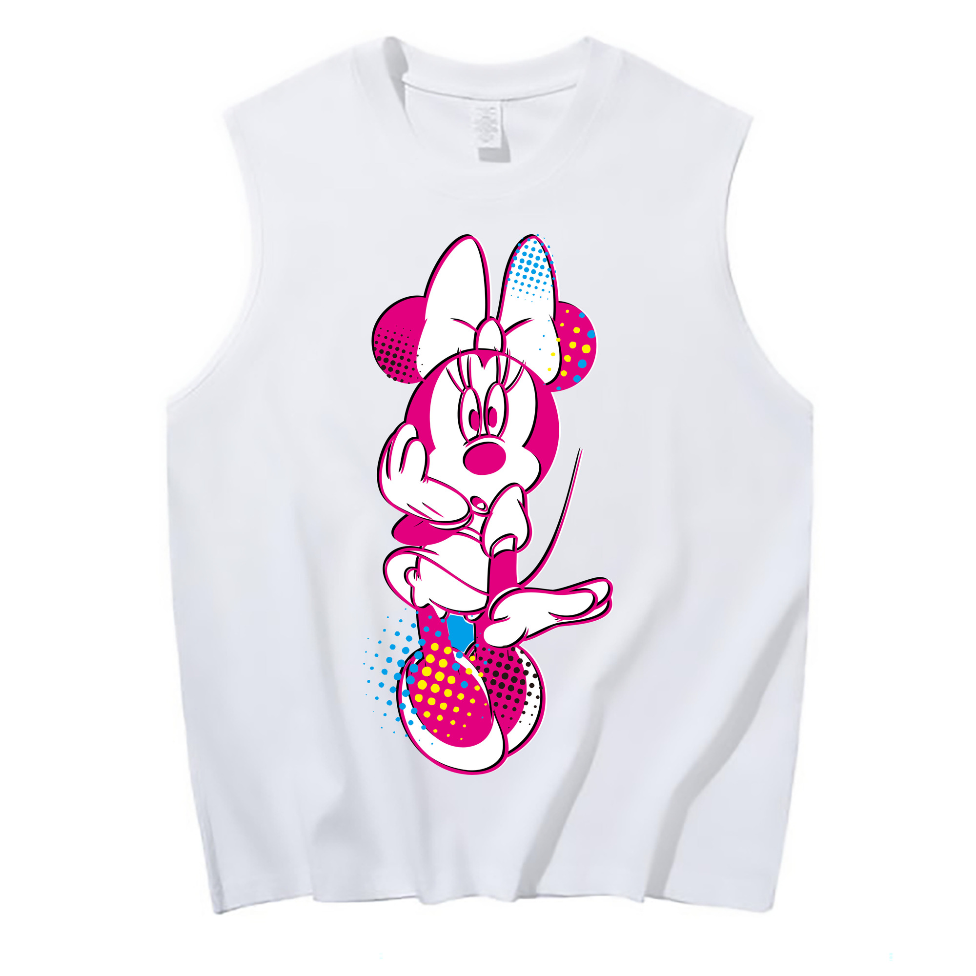 ミッキーマウス Mickey Mouse コットン100％タンクトップ（フロントプリント）